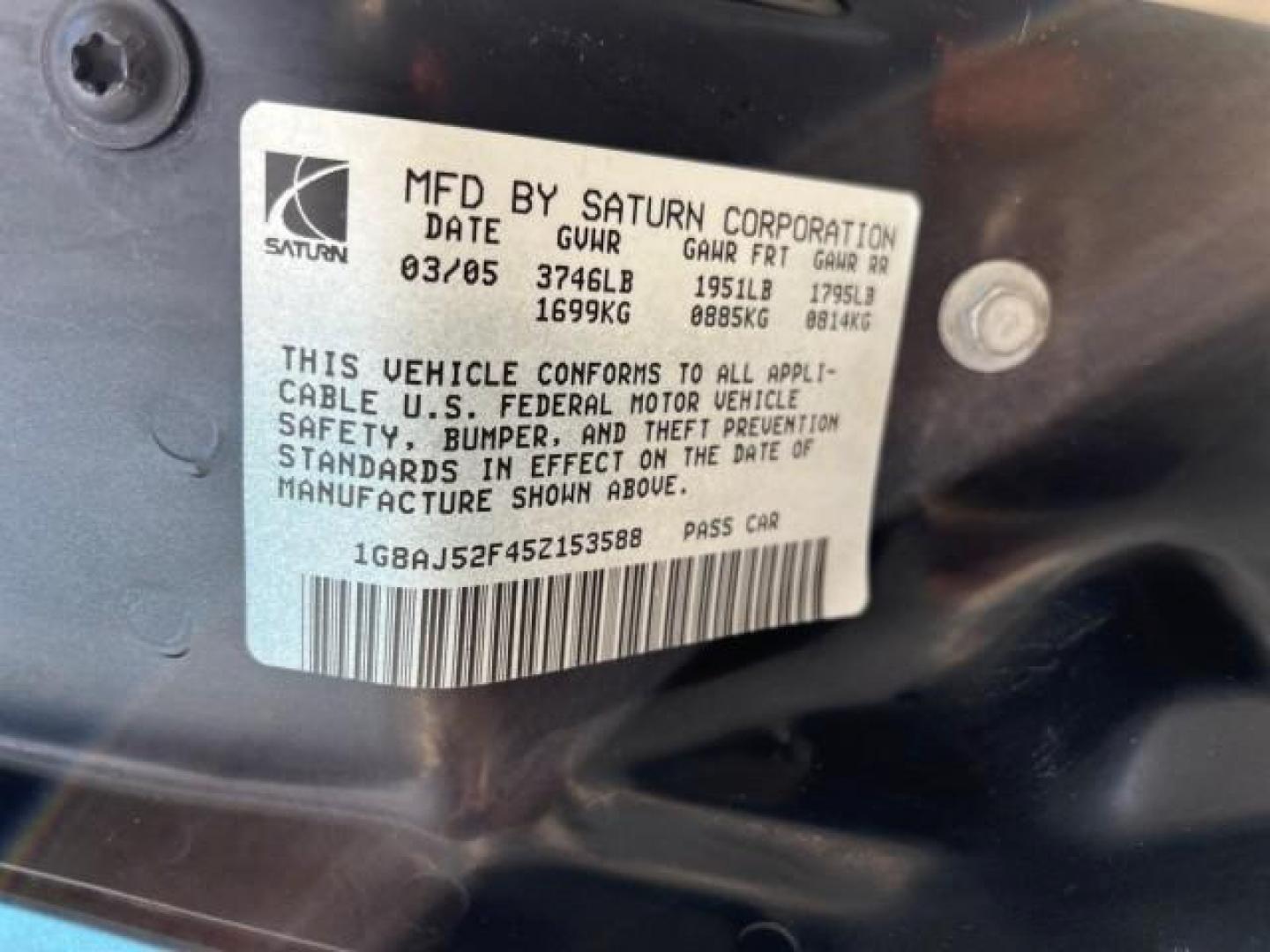 2005 Dragonfly Green /Tan Saturn Ion 1 FL ION 2 LOW MILES 50,692 (1G8AJ52F45Z) with an 2.2L DOHC SFI 16-Valve I4 Ecotec Engine engine, Automatic transmission, located at 4701 North Dixie Hwy, Pompano Beach, FL, 33064, (954) 422-2889, 26.240938, -80.123474 - 2005 SATURN ION 2 NEW $ 26,765 ROAD READY VIN: 1G8AJ52F45Z153588 NO RECALLS 32 MPG SEDAN 4 DR 1 OWNER FLORIDA 2.2L I4 F LOW MILES 50,692 GASOLINE 11 SERVICE RECORDS FRONT WHEEL DRIVE POWER MIRRORS/WINDOWS AM/FM Stereo Air Conditioning Automatic Transmission CD Audio Cloth Seats Cruise Control Power - Photo#94