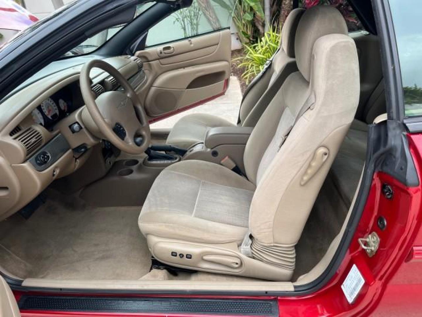 2004 Inferno Red Tinted Pearl /Dark Slate Gray Chrysler Sebring GTC LOW MILES 53,283 (1C3EL75R64N) with an 2.7L MPI DOHC 24-Valve V6 Engine engine, Automatic transmission, located at 4701 North Dixie Hwy, Pompano Beach, FL, 33064, (954) 422-2889, 26.240938, -80.123474 - 2004 CHRYSLER SEBRING GTC ROAD READY 2.7L V6 VIN: 1C3EL75R64N141665 NO ACCIDENTS CONVERTIBLE NO RECALLS 28 MPG 2.7L V6 F DOHC POWER CONVERTIBLE TOP GASOLINE POWER MIRRORS LOW MILES 53,283 FRONT WHEEL DRIVE POWER SEATS 12 SERVICE RECORDS Approach Lights Cruise Control Electronic Traction Control FWD - Photo#11