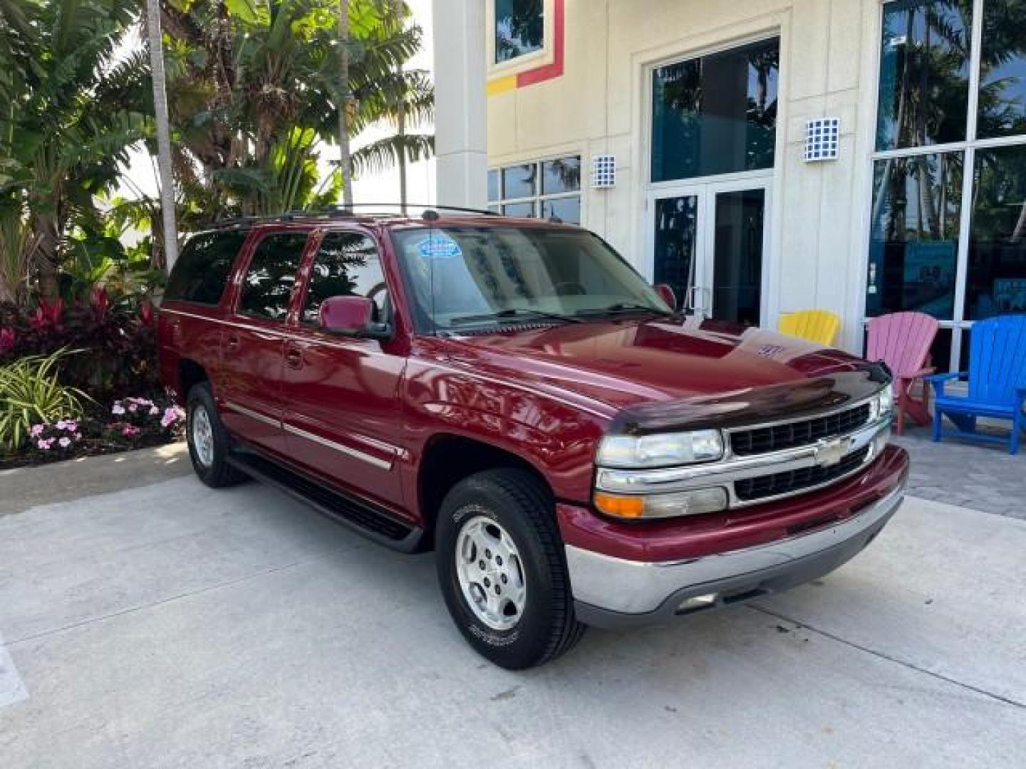 2004 Sport Red Metallic /Tan/Neutral Chevrolet Suburban LT LOW MILES 71,383 (3GNEC16Z84G) with an 5.3L Vortec 5300 V8 SFI Flex-Fuel Engine engine, Automatic transmission, located at 4701 North Dixie Hwy, Pompano Beach, FL, 33064, (954) 422-2889, 26.240938, -80.123474 - 2004 CHEVROLET SUBURBAN 1500 LT NEW $47,051 ROAD READY VIN: 3GNEC16Z84G299609 NO ACCIDENTS NO RECALLS 4 DOOR WAGON/SPORT UTILITY FLORIDA OWNER 5.3L V8 5.3L V8 F POWER SUNROOF/SEATS FLEX FUEL POWER MIRRORS LOW MILES 71,383 LEATHER REAR WHEEL DRIVE DUAL ZONE AC 23 SERVICE RECORDS 1SM Package Adjustabl - Photo#1