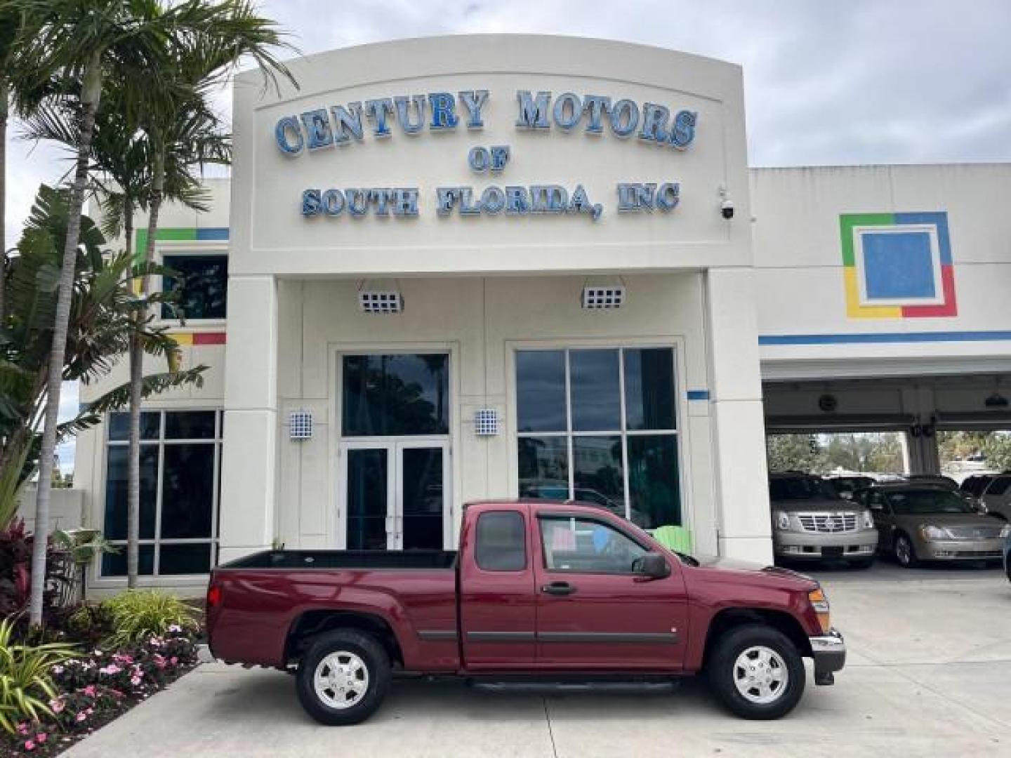 2007 Deep Ruby Metallic /Very Dark Pewter Chevrolet Colorado 1 LT 4 DR LOW MILES 19,968 (1GCCS19E178) with an 3.7L DOHC 5-Cyl MFI Engine engine, Automatic transmission, located at 4701 North Dixie Hwy, Pompano Beach, FL, 33064, (954) 422-2889, 26.240938, -80.123474 - 2007 CHEVROLET COLORADO LT ROAD READY 3,7L I5 VIN: 1GCCS19E178250306 NO ACCIDENTS 4 DOOR EXTENDED CAB PICKUP NO RECALLS 23 MPG 3.7L I5 F BEAUTIFUL 1 OWNER 6.1FT BED GASOLINE CLEAN SUPER LOW MILES 19,968 REAR WHEEL DRIVE NEVER BEEN USED FOR WORK 11 SERVICE RECORDS 6.1' Bed Length Anti-Theft System Cr - Photo#0