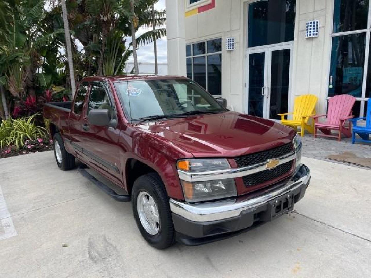 2007 Deep Ruby Metallic /Very Dark Pewter Chevrolet Colorado 1 LT 4 DR LOW MILES 19,968 (1GCCS19E178) with an 3.7L DOHC 5-Cyl MFI Engine engine, Automatic transmission, located at 4701 North Dixie Hwy, Pompano Beach, FL, 33064, (954) 422-2889, 26.240938, -80.123474 - 2007 CHEVROLET COLORADO LT ROAD READY 3,7L I5 VIN: 1GCCS19E178250306 NO ACCIDENTS 4 DOOR EXTENDED CAB PICKUP NO RECALLS 23 MPG 3.7L I5 F BEAUTIFUL 1 OWNER 6.1FT BED GASOLINE CLEAN SUPER LOW MILES 19,968 REAR WHEEL DRIVE NEVER BEEN USED FOR WORK 11 SERVICE RECORDS 6.1' Bed Length Anti-Theft System Cr - Photo#1