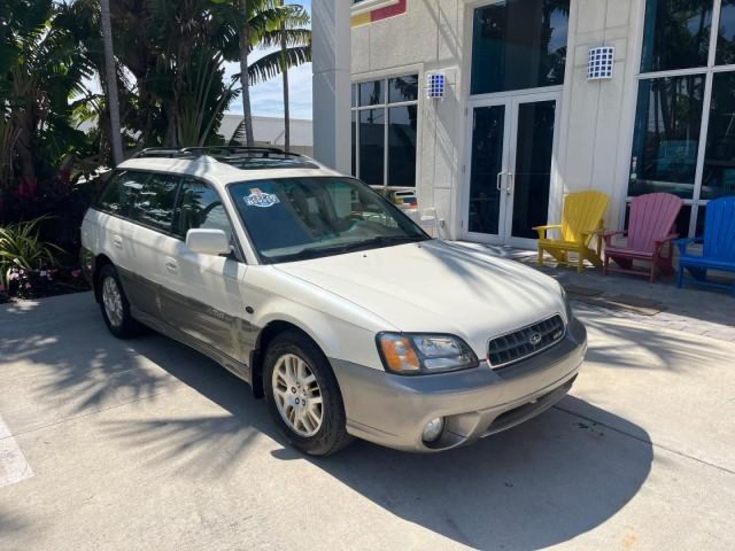 2003 White Frost Pearl /Beige Subaru Legacy Wagon 1 FL Outback H6 L.L. Bean Edition (4S3BH806937) with an 3.0L DOHC SMPI 24-Valve 6-Cyl HO Boxer Engine engine, Automatic transmission, located at 4701 North Dixie Hwy, Pompano Beach, FL, 33064, (954) 422-2889, 26.240938, -80.123474 - 2003 SUBARU OUTBACK L.L. BEAN EDITION ROAD READY 3.0L V6 VIN: 4S3BH806937607756 ALL WHEEL DRIVE WAGON 4 DR 27 MPG AWD 22 SERVICE RECORDS 3.0L H6 F DOHC 24V NO RECALLS 1 OWNER FLORIDA GASOLINE POWER HEATED MIRRORS LOW MILES 94,079 ALL WHEEL DRIVE POWER LEATHER SEATS POWER SUNROOF AWD Alloy Wheels Ant - Photo#1