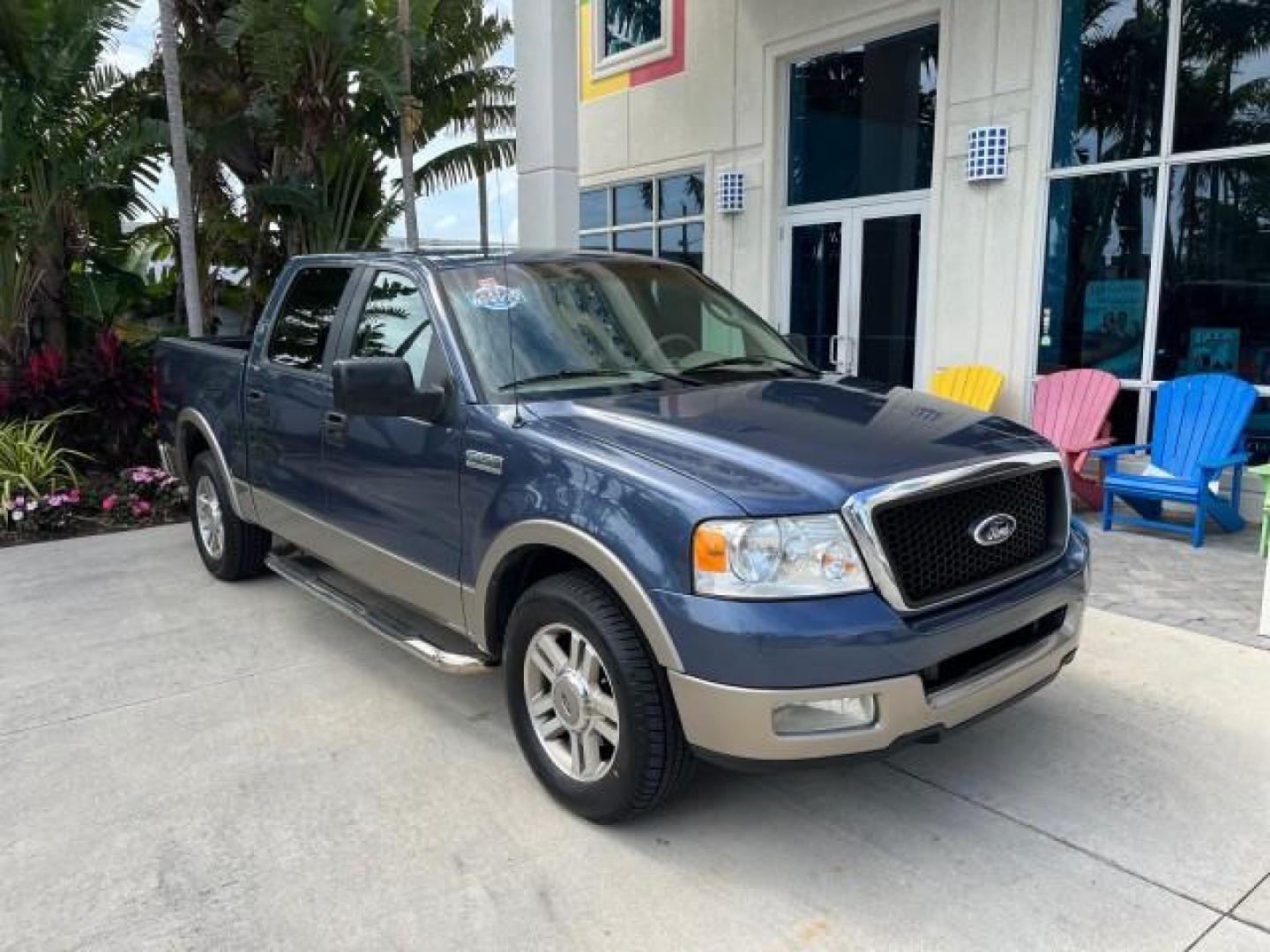 2005 Med Wedgewood Blue Metallic /Tan Ford F-150 Lariat 4 DR LOW MILES 66,727 (1FTPW12515F) with an 5.4L 3v EFI V8 Engine engine, Automatic transmission, located at 4701 North Dixie Hwy, Pompano Beach, FL, 33064, (954) 422-2889, 26.240938, -80.123474 - 2005 FORD F-150 XLT LARIAT LEATHER ROAD READY 5.4L V8 VIN: 1FTPW12515FA13968 NO ACCIDENTS CREW PICKUP NO RECALLS 5,6 FT BED 5.4L V8 F SOHC 1 OWNER LOW MILES 66,727 GASOLINE POWER LEATHER SEATS REAR WHEEL DRIVE 18 SERVICE RECORDS 5.6' Bed Length Alloy Wheels Automatic Climate Control Cruise Control R - Photo#1