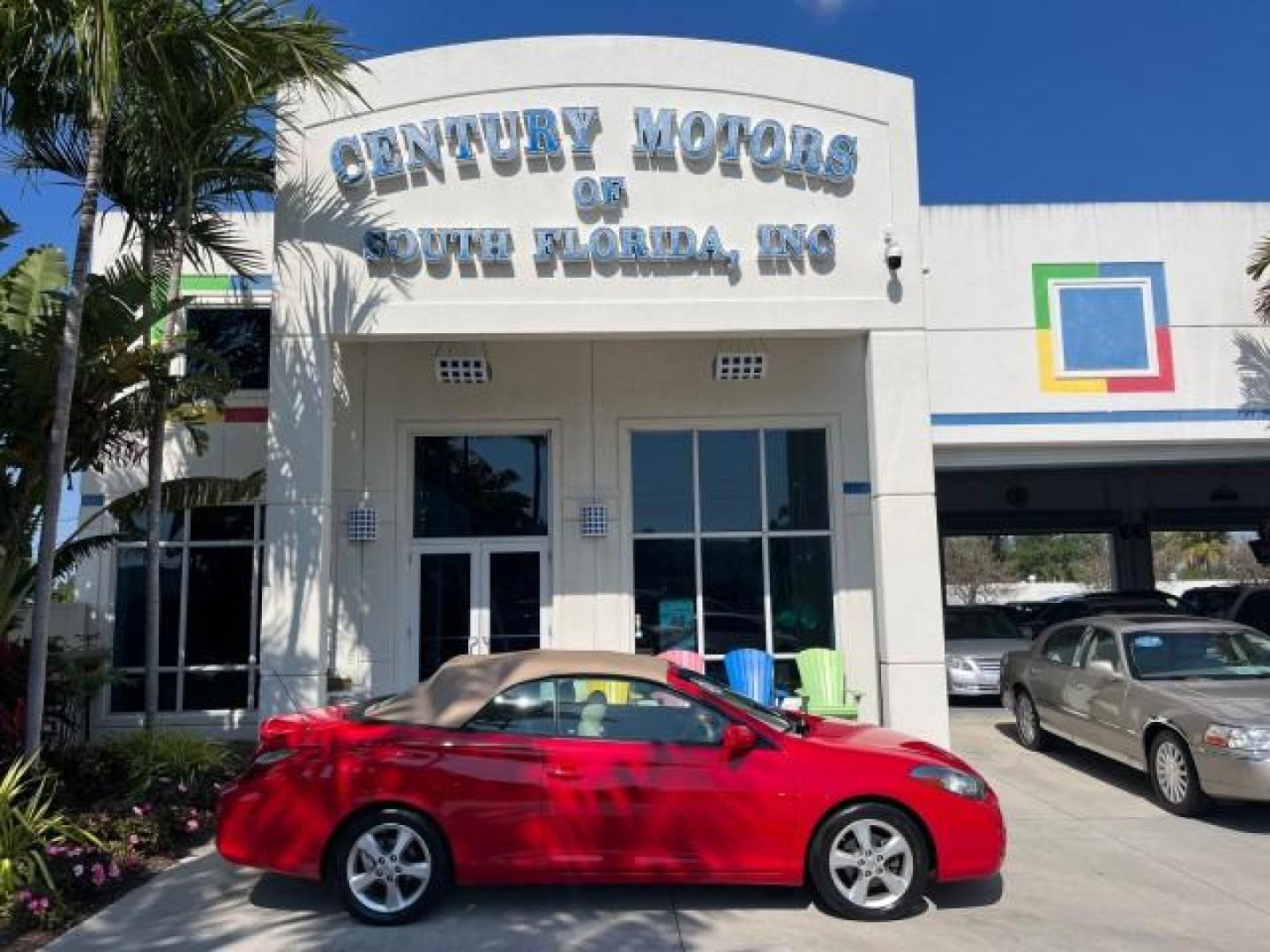 2008 Super Red V /Dark Stone Toyota Camry Solara SLE LOW MILES 26,544 (4T1FA38P88U) with an 3.3L DOHC SMPI VVT-i 24-Valve V6 Engine engine, Automatic transmission, located at 4701 North Dixie Hwy, Pompano Beach, FL, 33064, (954) 422-2889, 26.240938, -80.123474 - 2008 TOYOTA CAMRY SOLARA SE V6 ROAD READY 3.3L V6 VIN: 4T1FA38P88U143644 29 MPG SLE CONVERTIBLE NO RECALLS 1 OWNER 3.3L V6 F DOHC 24V 14 SERVICE RECORDS LOW MILES 26,544 GASOLINE POWER MIRRORS POWER CONVERTIBLE TOP FRONT WHEEL DRIVE NAVIGATION POWER LEATHER SEATS Adjustable Lumbar Support Anti-Theft - Photo#0