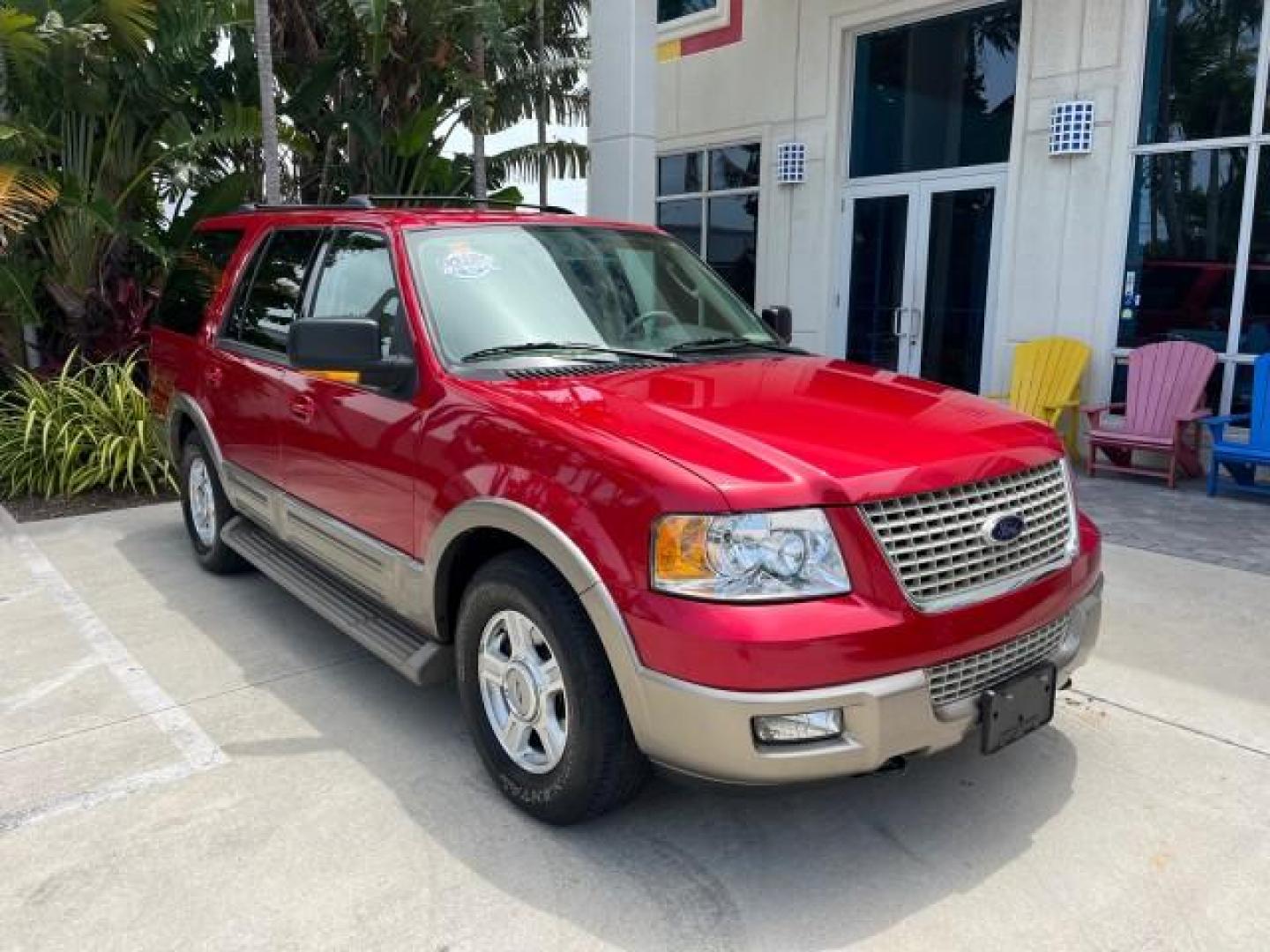 2003 Laser Red /Medium Parchment Ford Expedition 1 OWNER Eddie Bauer 4X4 LOW MILES 37,143 (1FMFU18L13L) with an 5.4L SOHC SEFI V8 Triton Engine engine, Automatic transmission, located at 4701 North Dixie Hwy, Pompano Beach, FL, 33064, (954) 422-2889, 26.240938, -80.123474 - OUR WEBPAGE FLORIDACARS1.COM HAS OVER 100 PHOTOS AND FREE CARFAX LINK 2003 FORD EXPEDITION EDDIE BAUER ROAD READY 5.4L V8 VIN: 1FMFU18L13LC57315 1 OWNER LOW MILES 37,143 4 DOOR WAGON/SPORT UTILITY 4WD ON DEMAND 5.4L V8 F SOHC 16V 3 ROW LEATHER SEATS 4X4 GASOLINE NO ACCIDENTS NO RECALLS REAR WHEEL DR - Photo#1