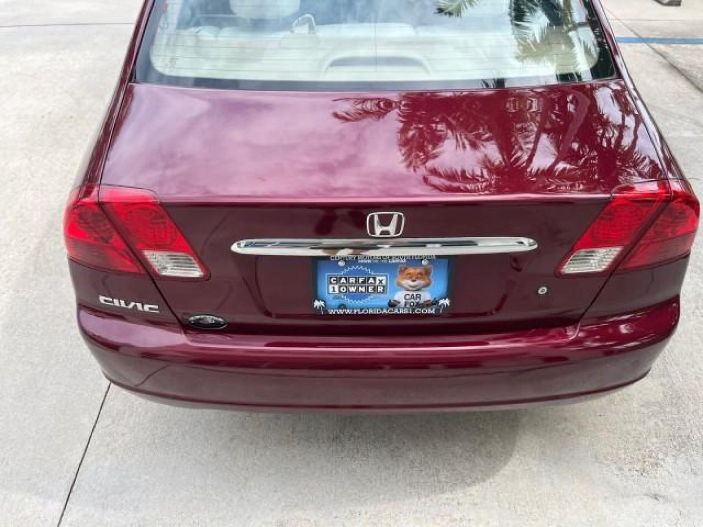 2003 Rallye Red /Ivory Honda Civic 1 FL EX LOW MILES 43,956 (2HGES26783H) with an 1.7L SOHC VTEC 16-Valve I4 ULEV-Certified Engine engine, Automatic transmission, located at 4701 North Dixie Hwy, Pompano Beach, FL, 33064, (954) 422-2889, 26.240938, -80.123474 - OUR WEBPAGE FLORIDACARS1.COM HAS OVER 100 PHOTOS AND FREE CARFAX LINK 2003 HONDA CIVIC EX ROAD READY 1.7L I4 VIN: 2HGES26783H626882 LOW MILES 43,956 SEDAN 4 DR NO ACCIDENTS 1.7L I4 F SOHC NO RECALLS 38 MPG GASOLINE POWER SUNROOF 1 OWNER FLORIDA FRONT WHEEL DRIVE POWER MIRRORS 19 SERVICE RECORDS Appr - Photo#91