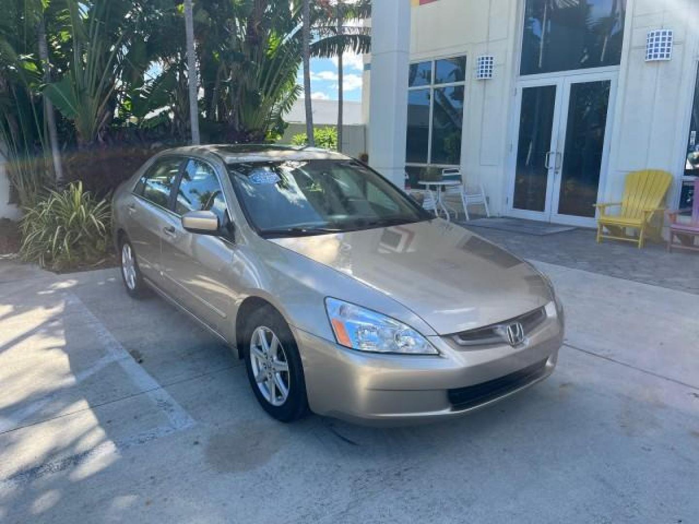 2003 Desert Mist Metallic /Ivory Honda Accord Sdn 26 SERV EX LOW MILES 79,568 (1HGCM66583A) with an 3.0L SOHC 24-Valve VTEC V6 LEV-Certified Engine engine, Automatic transmission, located at 4701 North Dixie Hwy, Pompano Beach, FL, 33064, (954) 422-2889, 26.240938, -80.123474 - OUR WEBPAGE FLORIDACARS1.COM HAS OVER 100 PHOTOS AND FREE CARFAX LINK 2003 HONDA ACCORD EX V-6 ROAD READY 3.0L V6 VIN: 1HGCM66583A061328 NO RECALLS 30 MPG SEDAN 4 DR FLORIDA OWNER 3.0L V6 F SOHC 24V LOW MILES 79,568 GASOLINE POWER LEATHER SEATS FRONT WHEEL DRIVE 26 SERVICE RECORDS POWER SUNROOF Allo - Photo#1