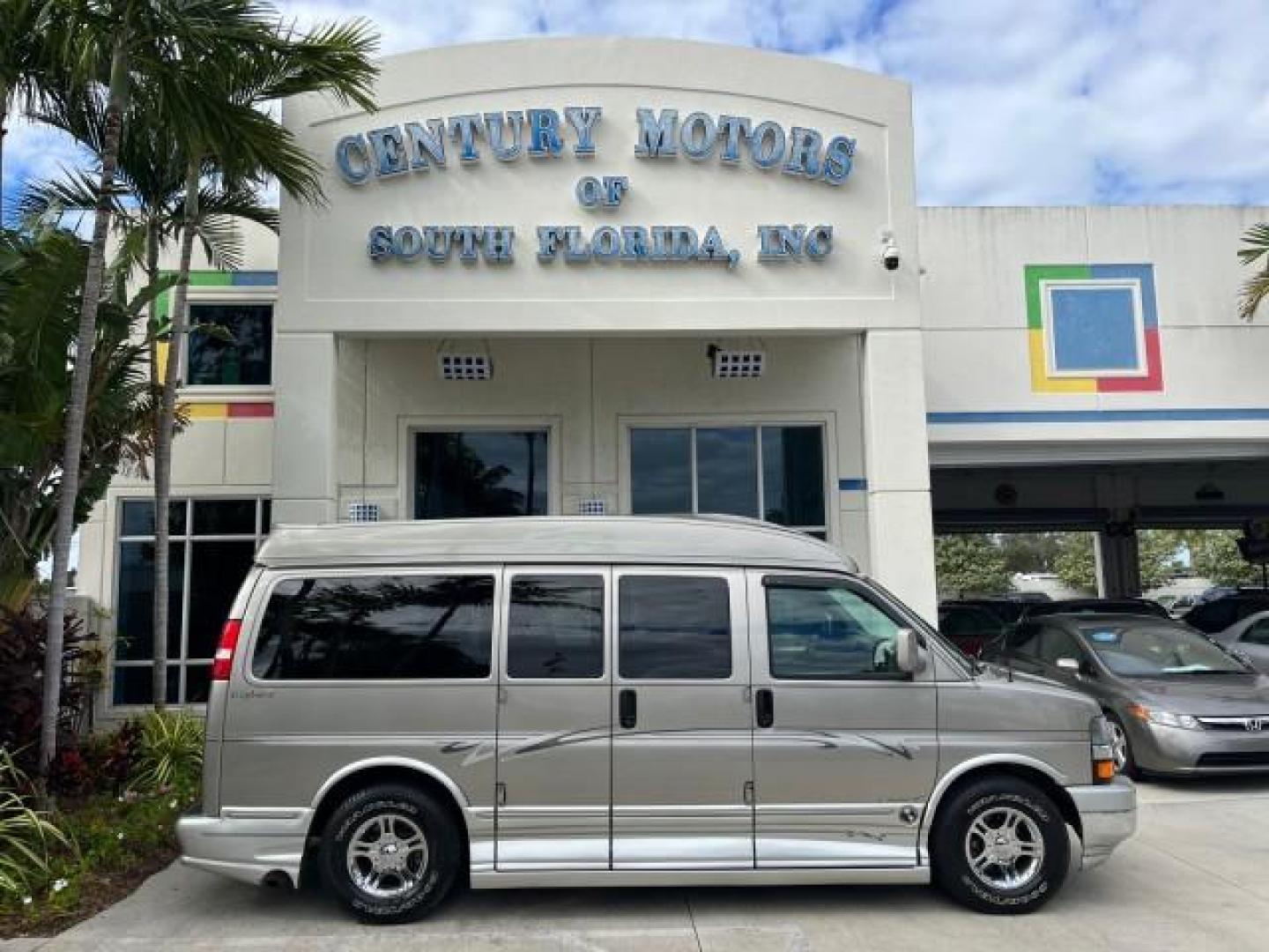 2003 Light Pewter Metallic /Medium Pewter Chevrolet Express conv Van HI TOP EXPLORER CONV LO MI 84,354 (1GBFG15T331) with an 5.3L Vortec 5300 V8 SFI Engine engine, Automatic transmission, located at 4701 North Dixie Hwy, Pompano Beach, FL, 33064, (954) 422-2889, 26.240938, -80.123474 - OUR WEBPAGE FLORIDACARS1.COM HAS OVER 100 PHOTOS AND FREE CARFAX LINK 2003 CHEVROLET EXPRESS G1500 ROAD READY 5.3L V8 VIN: 1GBFG15T331233422 NO ACCIDENTS NO RECALLS VAN LOW MILES 84,354 5.3L V8 F OHV 3 ROW POWER LEATHER SEATS GASOLINE TV DVD VIDEO REAR WHEEL DRIVE $64,289 NEW POWER MIRRORS Alloy Whe - Photo#0