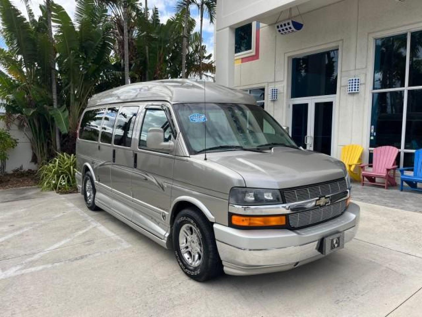 2003 Light Pewter Metallic /Medium Pewter Chevrolet Express conv Van HI TOP EXPLORER CONV LO MI 84,354 (1GBFG15T331) with an 5.3L Vortec 5300 V8 SFI Engine engine, Automatic transmission, located at 4701 North Dixie Hwy, Pompano Beach, FL, 33064, (954) 422-2889, 26.240938, -80.123474 - OUR WEBPAGE FLORIDACARS1.COM HAS OVER 100 PHOTOS AND FREE CARFAX LINK 2003 CHEVROLET EXPRESS G1500 ROAD READY 5.3L V8 VIN: 1GBFG15T331233422 NO ACCIDENTS NO RECALLS VAN LOW MILES 84,354 5.3L V8 F OHV 3 ROW POWER LEATHER SEATS GASOLINE TV DVD VIDEO REAR WHEEL DRIVE $64,289 NEW POWER MIRRORS Alloy Whe - Photo#1