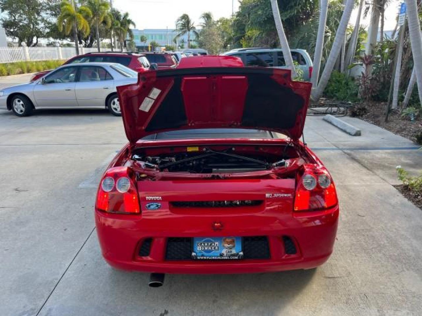 2004 Absolutely Red /Gray Toyota MR2 Spyder 1 FL LOW MILES 6,855 (JTDFR320140) with an 1.8L DOHC MPFI VVT-i 16-Valve 4-Cyl Engine engine, Automatic transmission, located at 4701 North Dixie Hwy, Pompano Beach, FL, 33064, (954) 422-2889, 26.240938, -80.123474 - OUR WEBPAGE FLORIDACARS1.COM HAS OVER 100 PHOTOS AND FREE CARFAX LINK 2004 TOYOTA MR2 SPYDER AUTO ROAD READY 1.8L I4 VIN: JTDFR320140068103 NO ACCIDENTS 33 MPG CONVERTIBLE NO RECALLS 1.8L I4 F DOHC 16V 1 OWNER FLORIDA GASOLINE ONLY 6,855 MILES REAR WHEEL DRIVE CONVERTIBLE TOP Alloy Wheels Approach L - Photo#58