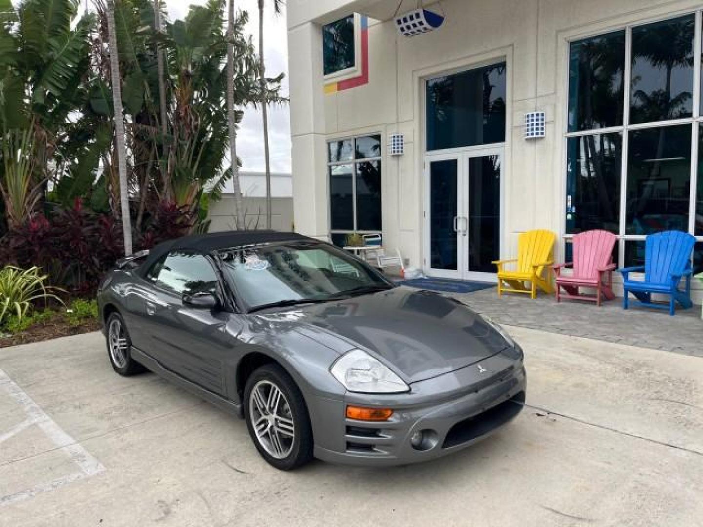 2004 Titanium Pearl /Midnight Mitsubishi Eclipse 1 FL GTS LOW MILES 36,082 (4A3AE75H84E) with an 3.0L SOHC MPFI 24-Valve V6 Variable Induction Engine engine, Automatic transmission, located at 4701 North Dixie Hwy, Pompano Beach, FL, 33064, (954) 422-2889, 26.240938, -80.123474 - OUR WEBPAGE FLORIDACARS1.COM HAS OVER 100 PHOTOS AND FREE CARFAX LINK 2004 MITSUBISHI ECLIPSE SPYDER GTS ROAD READY 3.0L V6 VIN: 4A3AE75H84E116730 NO ACCIDENTS 29 MPG CONVERTIBLE NO RECALLS 1 OWNER 3.0L V6 F DOHC 24V LOW MILES 30,082 GTS GASOLINE POWER CONVERTIBLE TOP POWER LEATHER SEATS FRONT WHEEL - Photo#1