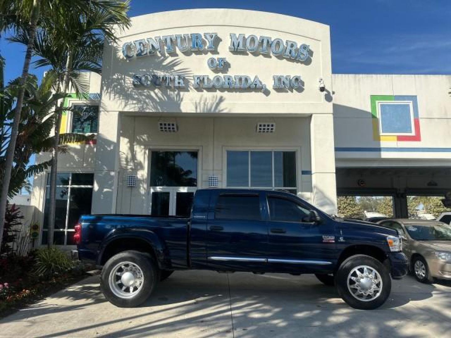 2007 Patriot Blue Pearl /Med Slate Gray Dodge Ram 3500 Laramie MEGA DIESEL 4WD LOW MI 52,899 (3D3MX49A17G) with an 6.7L Straight 6-Cyl Engine engine, Automatic transmission, located at 4701 North Dixie Hwy, Pompano Beach, FL, 33064, (954) 422-2889, 26.240938, -80.123474 - OUR WEBPAGE FLORIDACARS1.COM HAS OVER 100 PHOTOS AND FREE CARFAX LINK 2007 DODGE RAM 3500 SLT LARAMIE MEGA CAB VIN: 3D3MX49A17G777333 CREW PICKUP 6.7L I6 DIESEL REAR WHEEL DRIVE W/ 4X4 Top Features 4WD/AWD Leather Seats Bed Liner Satellite Radio Ready Dual Rear Wheels Tow Hitch Front Seat Heaters Tu - Photo#0