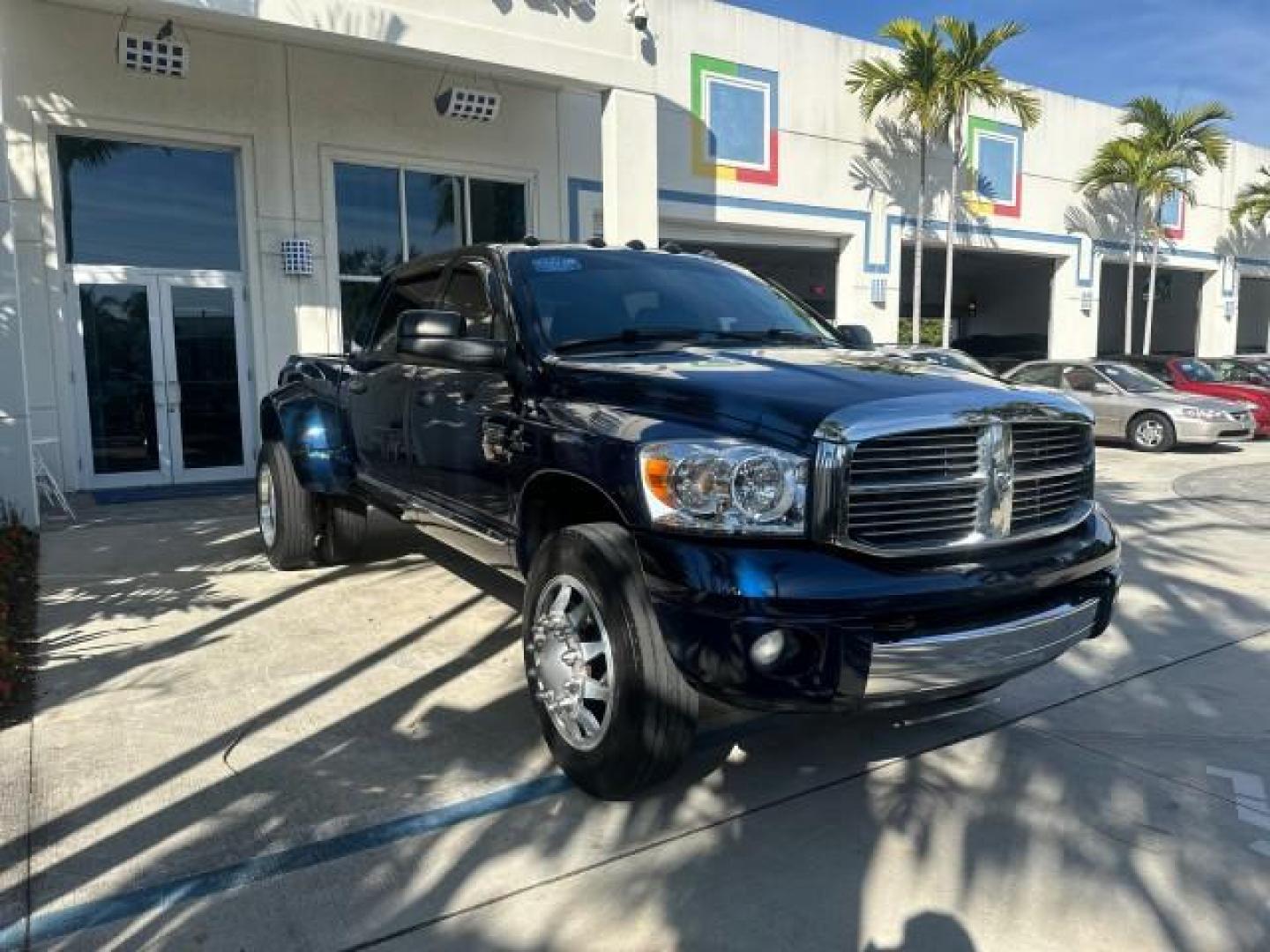 2007 Patriot Blue Pearl /Med Slate Gray Dodge Ram 3500 Laramie MEGA DIESEL 4WD LOW MI 52,899 (3D3MX49A17G) with an 6.7L Straight 6-Cyl Engine engine, Automatic transmission, located at 4701 North Dixie Hwy, Pompano Beach, FL, 33064, (954) 422-2889, 26.240938, -80.123474 - OUR WEBPAGE FLORIDACARS1.COM HAS OVER 100 PHOTOS AND FREE CARFAX LINK 2007 DODGE RAM 3500 SLT LARAMIE MEGA CAB VIN: 3D3MX49A17G777333 CREW PICKUP 6.7L I6 DIESEL REAR WHEEL DRIVE W/ 4X4 Top Features 4WD/AWD Leather Seats Bed Liner Satellite Radio Ready Dual Rear Wheels Tow Hitch Front Seat Heaters Tu - Photo#1