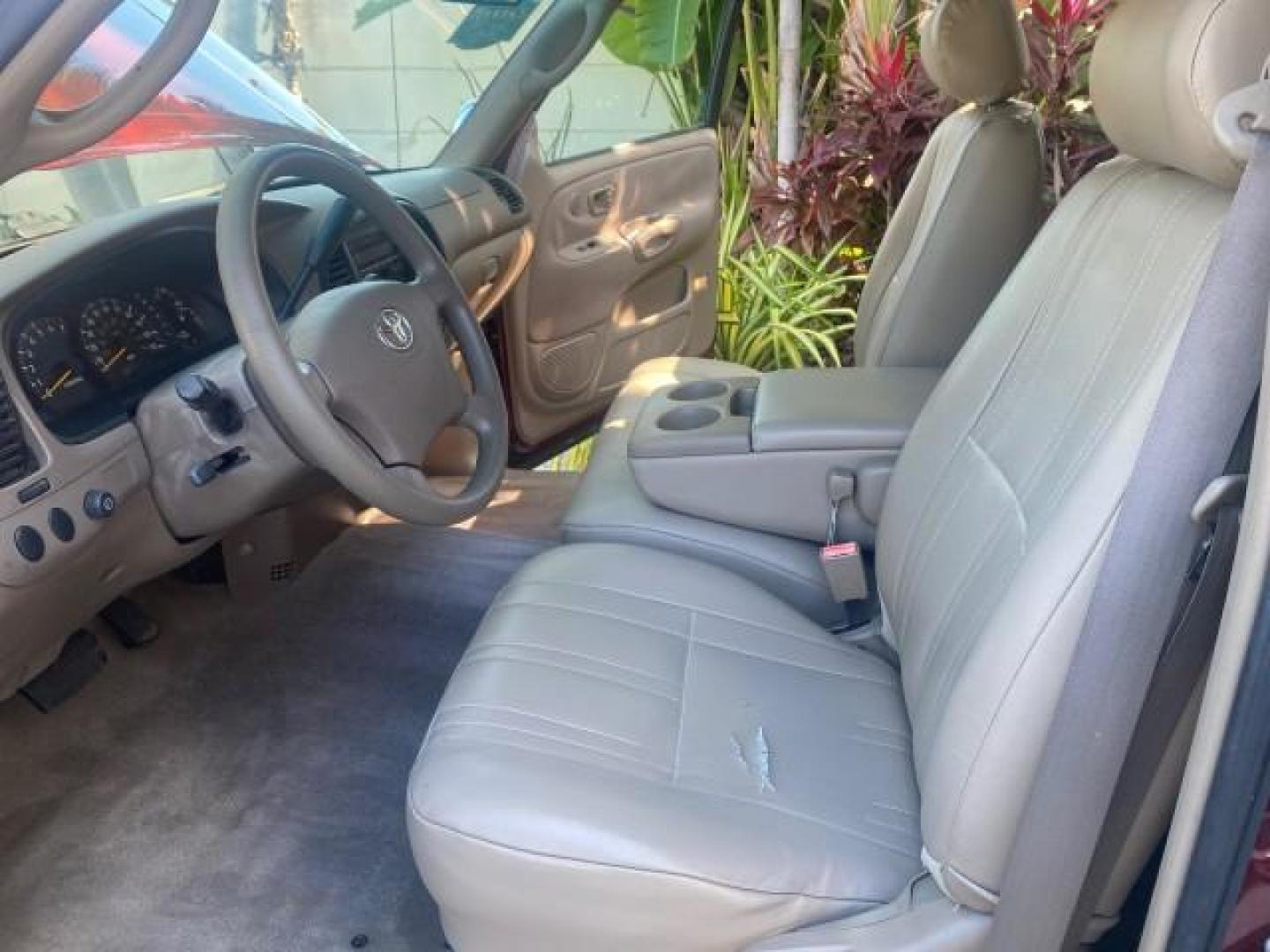 2003 Salsa Red Pearl /Gray Toyota Tundra SR5 LOW MILES 76,363 4.7 V8 (5TBRT34133S) with an 4.7L DOHC EFI 32-Valve V8 i-Force Engine engine, Automatic transmission, located at 4701 North Dixie Hwy, Pompano Beach, FL, 33064, (954) 422-2889, 26.240938, -80.123474 - OUR WEBPAGE FLORIDACARS1.COM HAS OVER 100 PHOTOS AND FREE CARFAX LINK 2003 TOYOTA TUNDRA SR5 CAMPER TOP WONT LAST IN STOCK VIN: 5TBRT34133S335959 5 T B R T 3 4 1 3 3 S 3 3 5 9 5 9 4 DOOR EXTENDED CAB PICKUP 4.7L V8 F DOHC 32V THE BEST GASOLINE REAR WHEEL DRIVE TOW PKG Top Features Alloy Wheels Leath - Photo#10