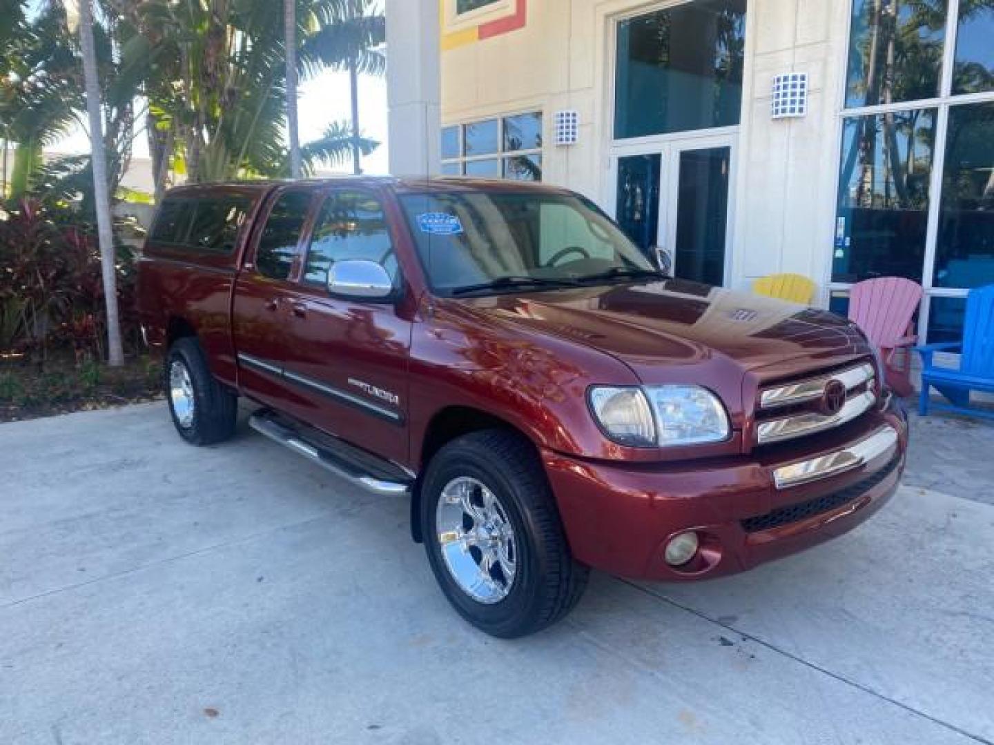2003 Salsa Red Pearl /Gray Toyota Tundra SR5 LOW MILES 76,363 4.7 V8 (5TBRT34133S) with an 4.7L DOHC EFI 32-Valve V8 i-Force Engine engine, Automatic transmission, located at 4701 North Dixie Hwy, Pompano Beach, FL, 33064, (954) 422-2889, 26.240938, -80.123474 - OUR WEBPAGE FLORIDACARS1.COM HAS OVER 100 PHOTOS AND FREE CARFAX LINK 2003 TOYOTA TUNDRA SR5 CAMPER TOP WONT LAST IN STOCK VIN: 5TBRT34133S335959 5 T B R T 3 4 1 3 3 S 3 3 5 9 5 9 4 DOOR EXTENDED CAB PICKUP 4.7L V8 F DOHC 32V THE BEST GASOLINE REAR WHEEL DRIVE TOW PKG Top Features Alloy Wheels Leath - Photo#1