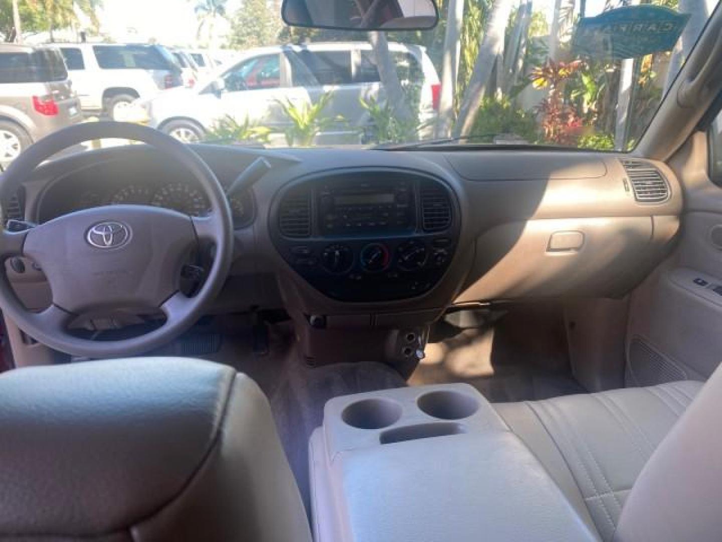 2003 Salsa Red Pearl /Gray Toyota Tundra SR5 LOW MILES 76,363 4.7 V8 (5TBRT34133S) with an 4.7L DOHC EFI 32-Valve V8 i-Force Engine engine, Automatic transmission, located at 4701 North Dixie Hwy, Pompano Beach, FL, 33064, (954) 422-2889, 26.240938, -80.123474 - OUR WEBPAGE FLORIDACARS1.COM HAS OVER 100 PHOTOS AND FREE CARFAX LINK 2003 TOYOTA TUNDRA SR5 CAMPER TOP WONT LAST IN STOCK VIN: 5TBRT34133S335959 5 T B R T 3 4 1 3 3 S 3 3 5 9 5 9 4 DOOR EXTENDED CAB PICKUP 4.7L V8 F DOHC 32V THE BEST GASOLINE REAR WHEEL DRIVE TOW PKG Top Features Alloy Wheels Leath - Photo#56