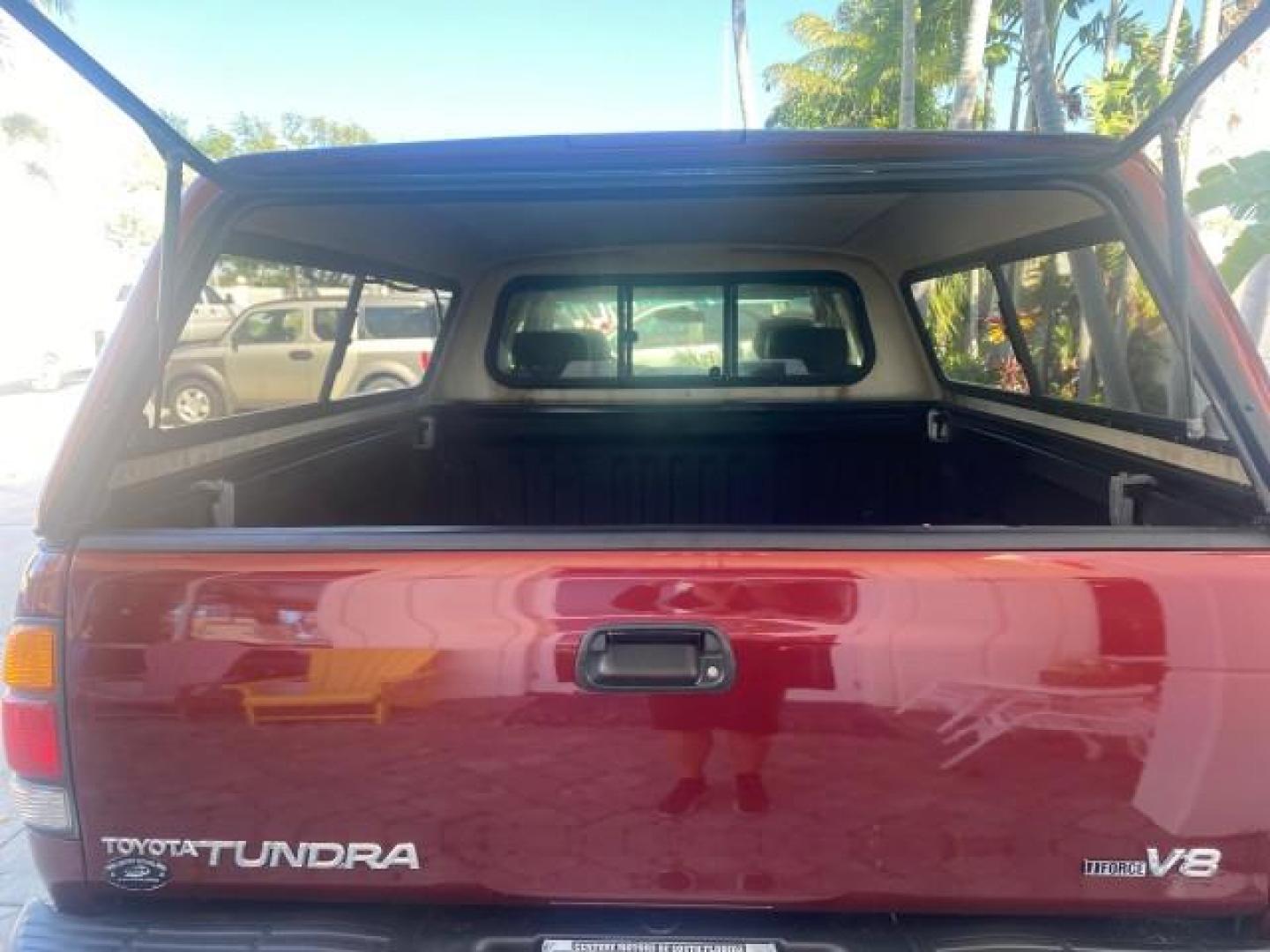 2003 Salsa Red Pearl /Gray Toyota Tundra SR5 LOW MILES 76,363 4.7 V8 (5TBRT34133S) with an 4.7L DOHC EFI 32-Valve V8 i-Force Engine engine, Automatic transmission, located at 4701 North Dixie Hwy, Pompano Beach, FL, 33064, (954) 422-2889, 26.240938, -80.123474 - OUR WEBPAGE FLORIDACARS1.COM HAS OVER 100 PHOTOS AND FREE CARFAX LINK 2003 TOYOTA TUNDRA SR5 CAMPER TOP WONT LAST IN STOCK VIN: 5TBRT34133S335959 5 T B R T 3 4 1 3 3 S 3 3 5 9 5 9 4 DOOR EXTENDED CAB PICKUP 4.7L V8 F DOHC 32V THE BEST GASOLINE REAR WHEEL DRIVE TOW PKG Top Features Alloy Wheels Leath - Photo#75