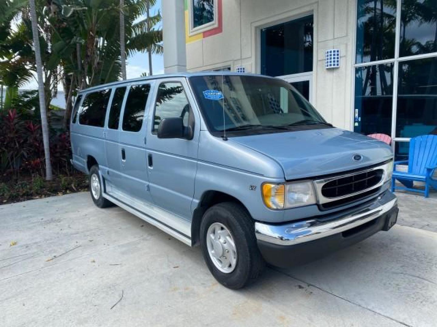 1999 Light Blue /Medium Parchment Ford Econoline Wagon XLT 15 PAS VAN EXT (1FBSS31S6XH) with an 6.8L EFI V10 Engine engine, Automatic transmission, located at 4701 North Dixie Hwy, Pompano Beach, FL, 33064, (954) 422-2889, 26.240938, -80.123474 - OUR WEBPAGE FLORIDACARS1.COM HAS OVER 100 PHOTOS AND FREE CARFAX LINK 1999 1999 FORD E-350 XL XLT SD 15 PASSENGER VIN: 1FBSS31S6XHB80914 VAN 6.8L V10 F SOHC 20V GASOLINE REAR WHEEL DRIVE Top Features Cloth Seats Basic Features ABS Brakes Air Conditioning Cassette Player Power Locks AM/FM Stereo Auto - Photo#1