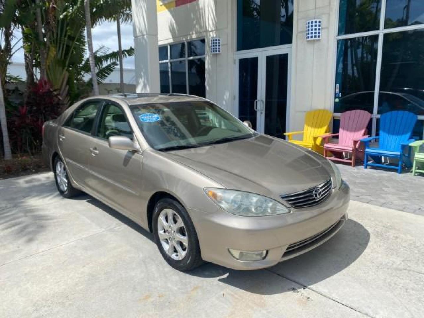 2005 Desert Sand Mica /Taupe Toyota Camry XLE V6 SUNROOF LEATHER (4T1BF30K35U) with an 3.0L DOHC MPFI Vvti 24-Valve V6 Engine engine, Automatic transmission, located at 4701 North Dixie Hwy, Pompano Beach, FL, 33064, (954) 422-2889, 26.240938, -80.123474 - OUR WEBPAGE FLORIDACARS1.COM HAS OVER 100 PHOTOS AND FREE CARFAX LINK 2005 TOYOTA CAMRY LE V6 SUNROOF LEATHER BUCKET SEATS VIN: 4T1BF30K35U597683 4 T 1 B F 3 0 K 3 5 U 5 9 7 6 8 3 SEDAN 4 DR 3.0L V6 F DOHC 24V GASOLINE 28 MPG FRONT WHEEL DRIVE TIRES ARE NEW ! Top Features Alloy Wheels Luxury Package - Photo#1