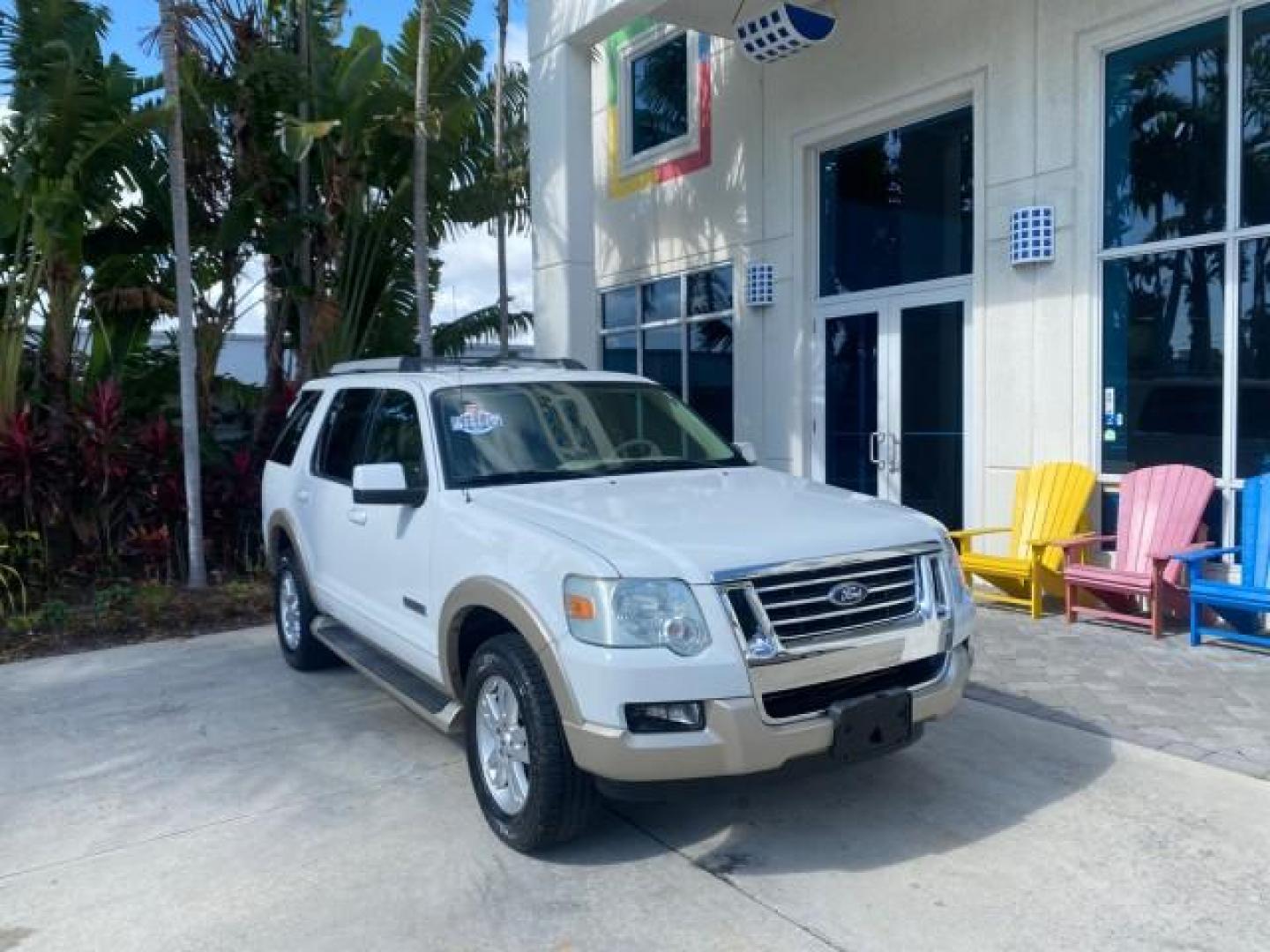 2006 Oxford White /Camel Ford Explorer Eddie Bauer 1 OWNER LOW MILES 88,841 (1FMEU64E56U) with an 4.0L SOHC V6 Engine engine, Automatic transmission, located at 4701 North Dixie Hwy, Pompano Beach, FL, 33064, (954) 422-2889, 26.240938, -80.123474 - OUR WEBPAGE FLORIDACARS1.COM HAS OVER 100 PHOTOS AND FREE CARFAX LINK 2006 FORD EXPLORER EDDIE BAUER VIN: 1FMEU64E56UA54894 1 F M E U 6 4 E 5 6 U A 5 4 8 9 4 4 DOOR WAGON/SPORT UTILITY 4.0L V6 F SOHC GASOLINE REAR WHEEL DRIVE Top Features Alloy Wheels Running Boards Leather Seats Sunroof(s) Parking - Photo#1