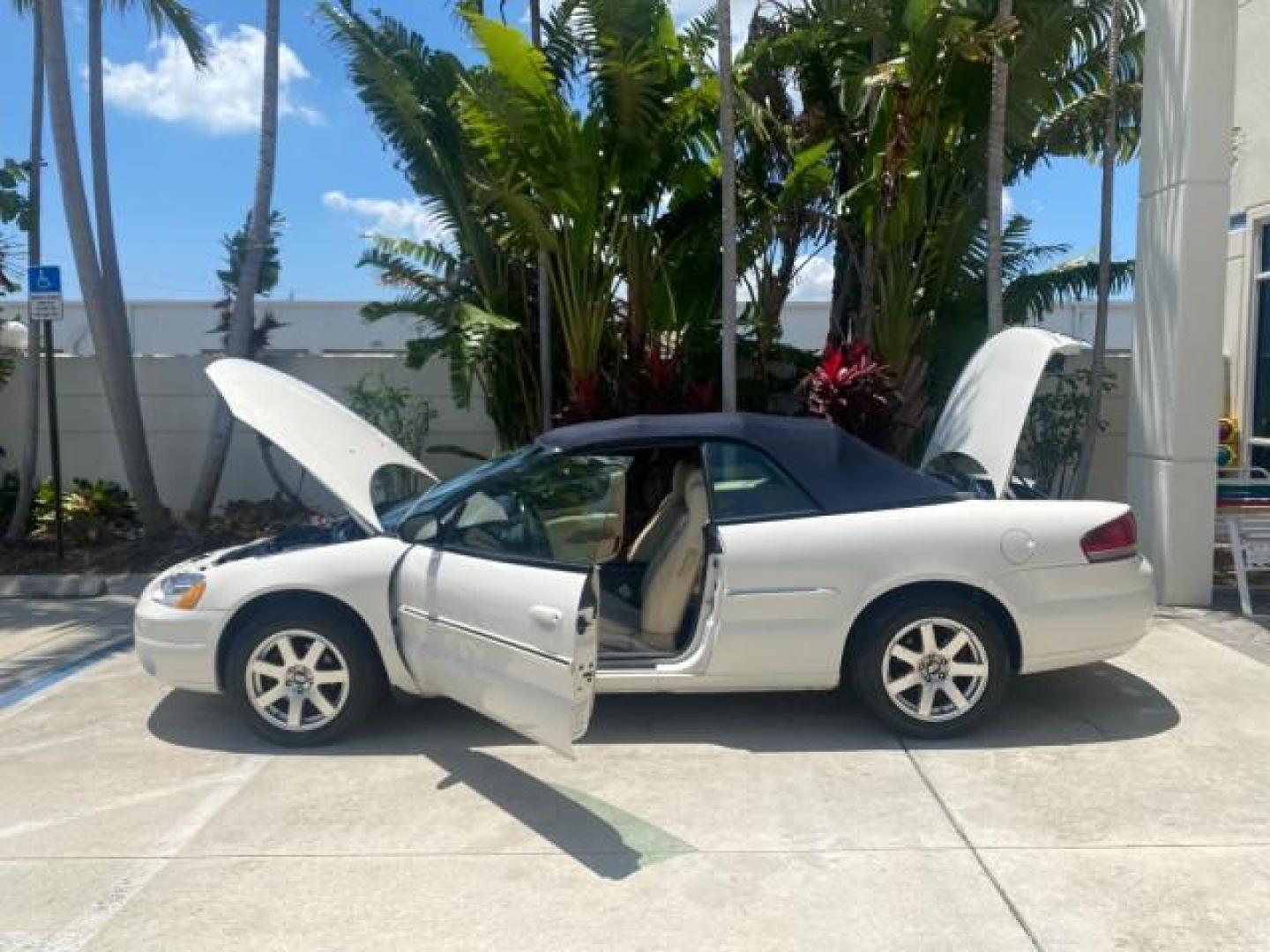 2002 Stone White /Royal Blue/Cream Chrysler Sebring Limited FL LOW MILES 34,440 (1C3EL65R52N) with an 2.7L MFI DOHC 24-Valve V6 Engine engine, Automatic transmission, located at 4701 North Dixie Hwy, Pompano Beach, FL, 33064, (954) 422-2889, 26.240938, -80.123474 - OUR WEBPAGE FLORIDACARS1.COM HAS OVER 100 PHOTOS AND FREE CARFAX LINK 2002 CHRYSLER SEBRING LIMITED VIN: 1C3EL65R52N169318 1 C 3 E L 6 5 R 5 2 N 1 6 9 3 1 8 CONVERTIBLE 2.7L V6 F DOHC GASOLINE FRONT WHEEL DRIVE Top Features Alloy Wheels Soft Top Infinity Sound System Sunroof(s) Leather Seats Basic F - Photo#8