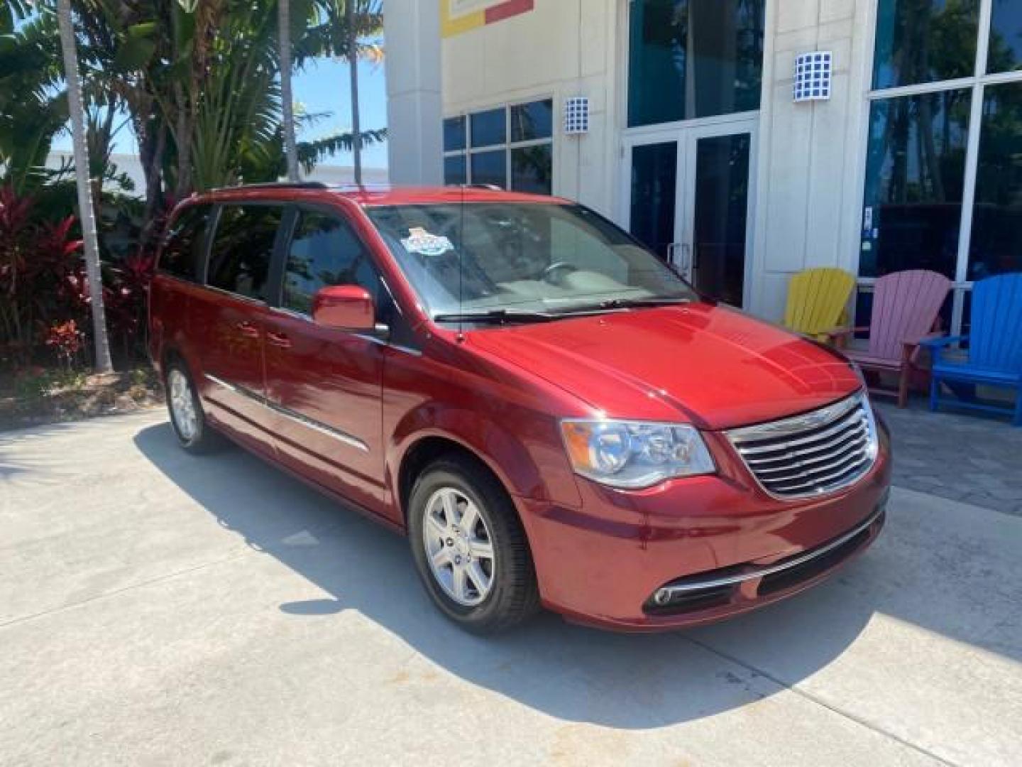 2012 Deep Cherry Red Crystal Pearl /Dark Frost Beige/Medium Frost Be Chrysler Town and Country 1 OWNER LOW MILES 58.406 (2C4RC1BG4CR) with an 3.6L V6 Cylinder Engine engine, Automatic transmission, located at 4701 North Dixie Hwy, Pompano Beach, FL, 33064, (954) 422-2889, 26.240938, -80.123474 - OUR WEBPAGE FLORIDACARS1.COM HAS OVER 100 PHOTOS AND FREE CARFAX LINK 2012 CHRYSLER TOWN AND COUNTRY TOURING VIN: 2C4RC1BG4CR189972 2 C 4 R C 1 B G 4 C R 1 8 9 9 7 2 VAN 3.6L V6 F DOHC 24V GASOLINE FRONT WHEEL DRIVE Top Features Alloy Wheels Rear Air Conditioning Bluetooth Technology Rear Entertainm - Photo#1