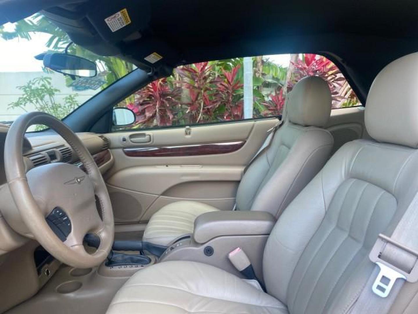 2002 Black /Sandstone Chrysler Sebring LXI 1 OWNER FL LOW MILES 22,632 (1C3EL55R32N) with an 2.7L MFI DOHC 24-Valve V6 Engine engine, Automatic transmission, located at 4701 North Dixie Hwy, Pompano Beach, FL, 33064, (954) 422-2889, 26.240938, -80.123474 - OUR WEBPAGE FLORIDACARS1.COM HAS OVER 100 PHOTOS AND FREE CARFAX LINK 2002 CHRYSLER SEBRING LXI VIN: 1C3EL55R32N294537 1 C 3 E L 5 5 R 3 2 N 2 9 4 5 3 7 CONVERTIBLE 2.7L V6 F DOHC GASOLINE FRONT WHEEL DRIVE Top Features Alloy Wheels Soft Top Cloth Seats Sunroof(s) Basic Features AM/FM Stereo CD Audi - Photo#34