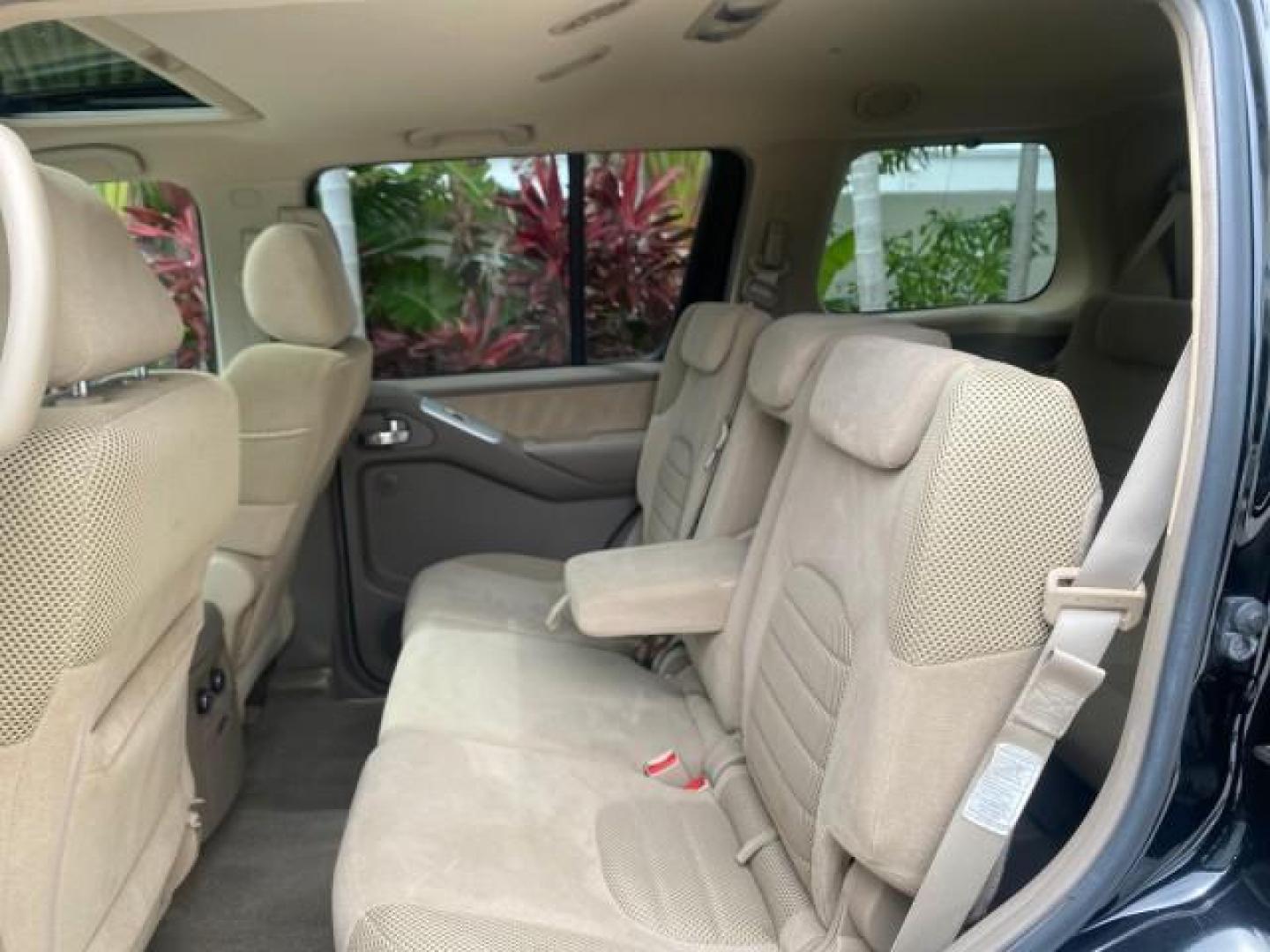 2008 Super Black Metallic /Cafe Latte Nissan Pathfinder 4X4 SE 1 OWNER LOW MILES 52,889 (5N1AR18B58C) with an 4.0L DOHC 24-Valve V6 Engine engine, Automatic transmission, located at 4701 North Dixie Hwy, Pompano Beach, FL, 33064, (954) 422-2889, 26.240938, -80.123474 - OUR WEBPAGE FLORIDACARS1.COM HAS OVER 100 PHOTOS AND FREE CARFAX LINK 2008 NISSAN PATHFINDER S VIN: 5N1AR18B58C629944 5 N 1 A R 1 8 B 5 8 C 6 2 9 9 4 4 4 DOOR WAGON/SPORT UTILITY 4.0L V6 F DOHC 24V GASOLINE ALL WHEEL DRIVE Top Features 4WD/AWD Alloy Wheels BOSE Sound System Cloth Seats Fold-Away Thi - Photo#67