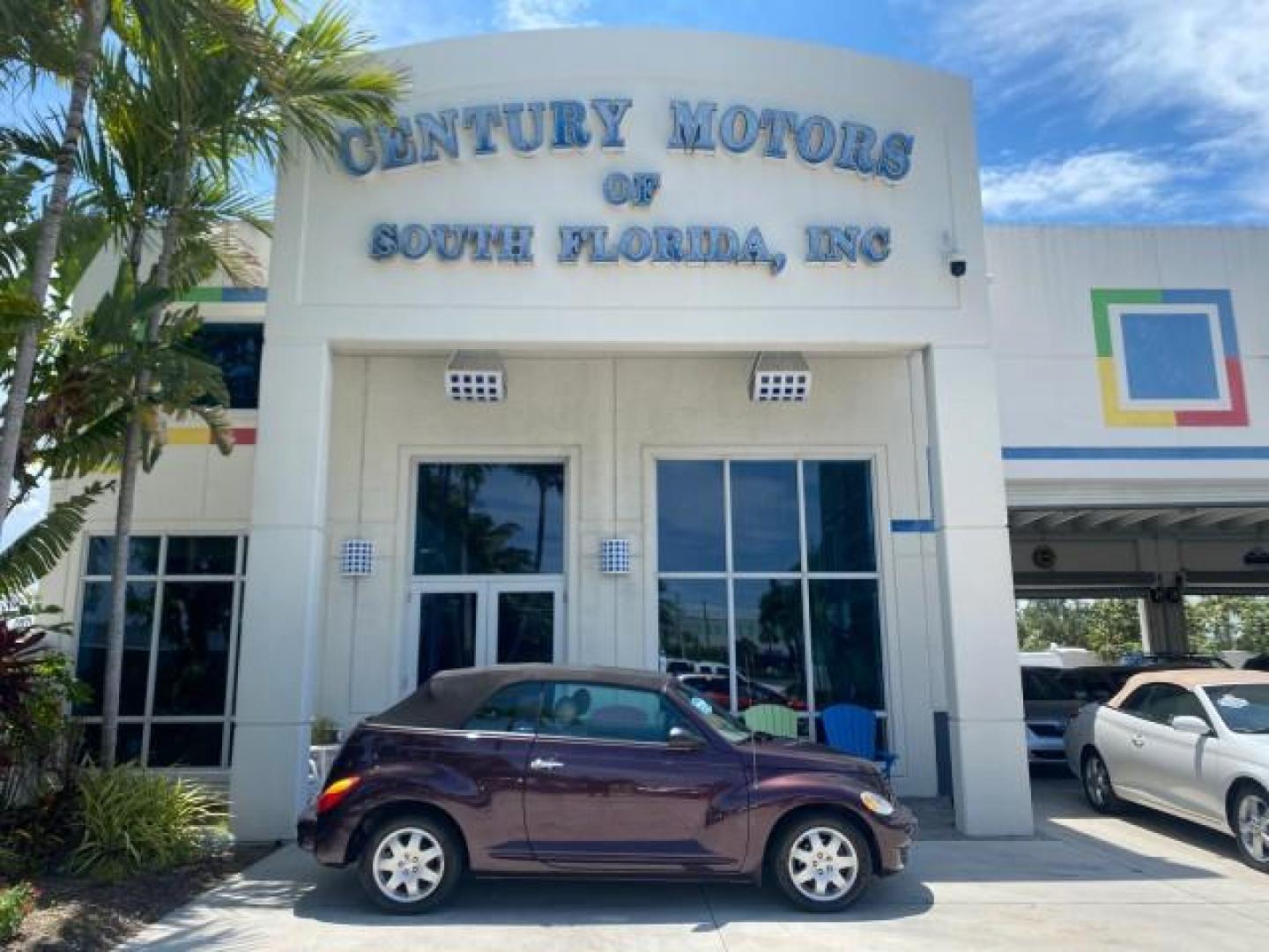 2005 Dark Plum Pearl /Taupe/Pearl Beige Chrysler PT Cruiser TURBO CONV LOW MILES 28,028 (3C3AY55E65T) with an 2.4L DOHC 16-Valve Turbo I4 Engine engine, Automatic transmission, located at 4701 North Dixie Hwy, Pompano Beach, FL, 33064, (954) 422-2889, 26.240938, -80.123474 - OUR WEBPAGE FLORIDACARS1.COM HAS OVER 100 PHOTOS AND FREE CARFAX LINK 2005 CHRYSLER PT CRUISER TOURING LEATHER LOADED VERY NICE NONSMOKER VIN: 3C3AY55E65T518675 3 C 3 A Y 5 5 E 6 5 T 5 1 8 6 7 5 CONVERTIBLE 2.4L I4 F DOHC 16V GASOLINE FRONT WHEEL DRIVE Top Features Alloy Wheels Leather Seats Satelli - Photo#0