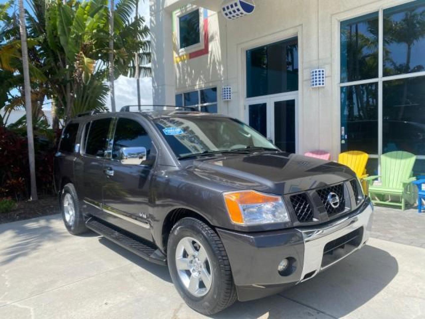 2006 Smoke Metallic /Graphite/Titanium Nissan Armada SE 21 SERVICES NO ACCIDENTS (5N1AA08A96N) with an 5.6L DOHC 32-Valve Endurance V8 Engine engine, Automatic transmission, located at 4701 North Dixie Hwy, Pompano Beach, FL, 33064, (954) 422-2889, 26.240938, -80.123474 - OUR WEBPAGE FLORIDACARS1.COM HAS OVER 100 PHOTOS AND FREE CARFAX LINK 2006 NISSAN ARMADA SE VIN: 5N1AA08A96N736506 5 N 1 A A 0 8 A 9 6 N 7 3 6 5 0 6 4 DOOR WAGON/SPORT UTILITY 5.6L V8 F DOHC 32V GASOLINE REAR WHEEL DRIVE Top Features Alloy Wheels Cloth Seats Fold-Away Third Row Parking Sensors Rear - Photo#1