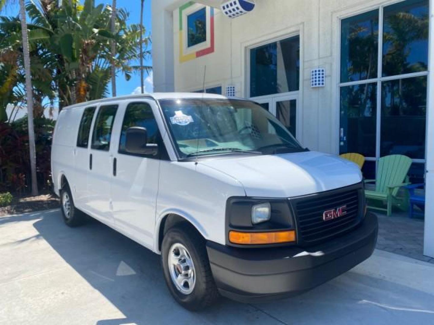 2004 Summit White /Medium Dark Pewter GMC Savana Cargo Van 1 OWNER FL (1GTFG15X141) with an 4.3L Vortec 4300 V6 MFI Engine engine, Automatic transmission, located at 4701 North Dixie Hwy, Pompano Beach, FL, 33064, (954) 422-2889, 26.240938, -80.123474 - OUR WEBPAGE FLORIDACARS1.COM HAS OVER 100 PHOTOS AND FREE CARFAX LINK 2004 GMC SAVANA 1500 THIS VAN IS LIKE NEW! VIN: 1GTFG15X141181482 1 G T F G 1 5 X 1 4 1 1 8 1 4 8 2 VAN 4.3L V6 F GASOLINE REAR WHEEL DRIVE Top Features Conversion Van Vinyl Seats Basic Features ABS Brakes AM/FM Stereo Air Conditi - Photo#1
