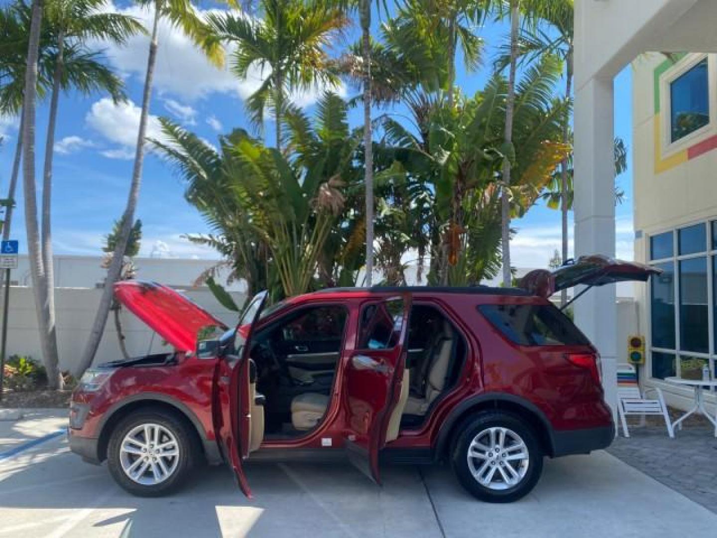 2016 Ruby Red Metallic Tinted Clearcoat /Medium Light Camel Ford Explorer LOW MILES 65,688 1 OWNER FL 3RD ROW (1FM5K7BH0GG) with an 2.3L 4-Cyl Engine engine, Automatic transmission, located at 4701 North Dixie Hwy, Pompano Beach, FL, 33064, (954) 422-2889, 26.240938, -80.123474 - OUR WEBPAGE FLORIDACARS1.COM HAS OVER 100 PHOTOS AND FREE CARFAX LINK 2016 FORD EXPLORER VIN: 1FM5K7BH0GGD22095 1 F M 5 K 7 B H 0 G G D 2 2 0 9 5 4 DOOR WAGON/SPORT UTILITY 2.3L I4 F DOHC 16V GASOLINE FRONT WHEEL DRIVE Features ABS Brakes Air Conditioning Alloy Wheels AM/FM Stereo Automatic Transmis - Photo#8