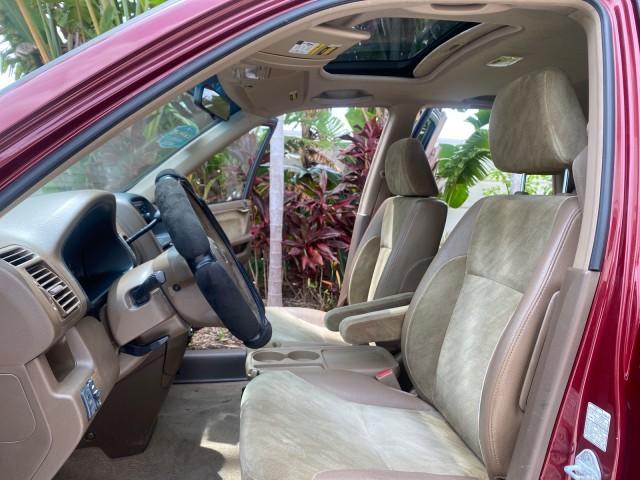 2003 Chianti Red Pearl /Saddle Honda CR-V EX 4WD NICE CLEAN SUNROOF (JHLRD78843C) with an 2.4L DOHC i-VTEC 16-Valve I4 Engine engine, Automatic transmission, located at 4701 North Dixie Hwy, Pompano Beach, FL, 33064, (954) 422-2889, 26.240938, -80.123474 - OUR WEBPAGE FLORIDACARS1.COM HAS OVER 100 PHOTOS AND FREE CARFAX LINK 2003 HONDA CR-V EX VIN: JHLRD78843C024323 J H L R D 7 8 8 4 3 C 0 2 4 3 2 3 4 DOOR WAGON/SPORT UTILITY 2.4L I4 F DOHC GASOLINE ALL WHEEL DRIVE Basic Features ABS Brakes AM/FM Stereo Air Conditioning Automatic Transmission Sunroof - Photo#10