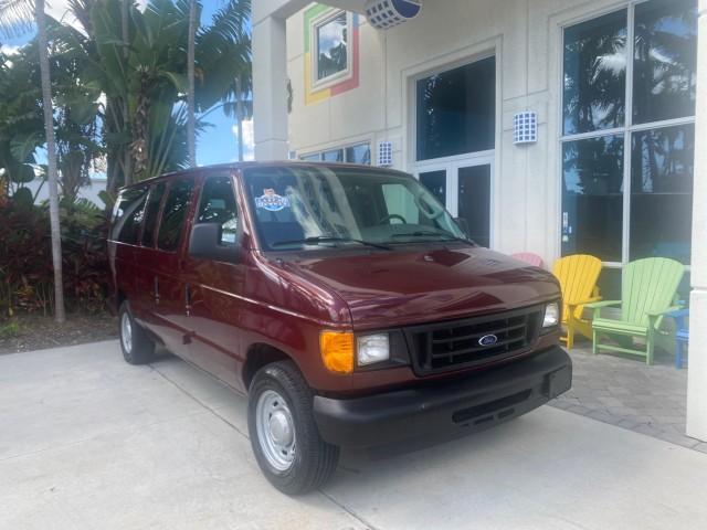 2006 Dark Toreador Red Metallic /Medium Flint Ford Econoline Wagon XLT 8 PASS LOW MILES 56328 (1FMRE11W06D) with an 4.6L EFI V8 Engine engine, Automatic transmission, located at 4701 North Dixie Hwy, Pompano Beach, FL, 33064, (954) 422-2889, 26.240938, -80.123474 - OUR WEBPAGE FLORIDACARS1.COM HAS OVER 100 PHOTOS AND FREE CARFAX LINK 2006 FORD E-SERIES E-150 XLT VIN: 1FMRE11W06DA64988 1 F M R E 1 1 W 0 6 D A 6 4 9 8 8 VAN 4.6L V8 F GASOLINE REAR WHEEL DRIVE Features ABS Brakes Air Conditioning AM/FM Stereo Automatic Transmission CD Audio Cruise Control Power L - Photo#1