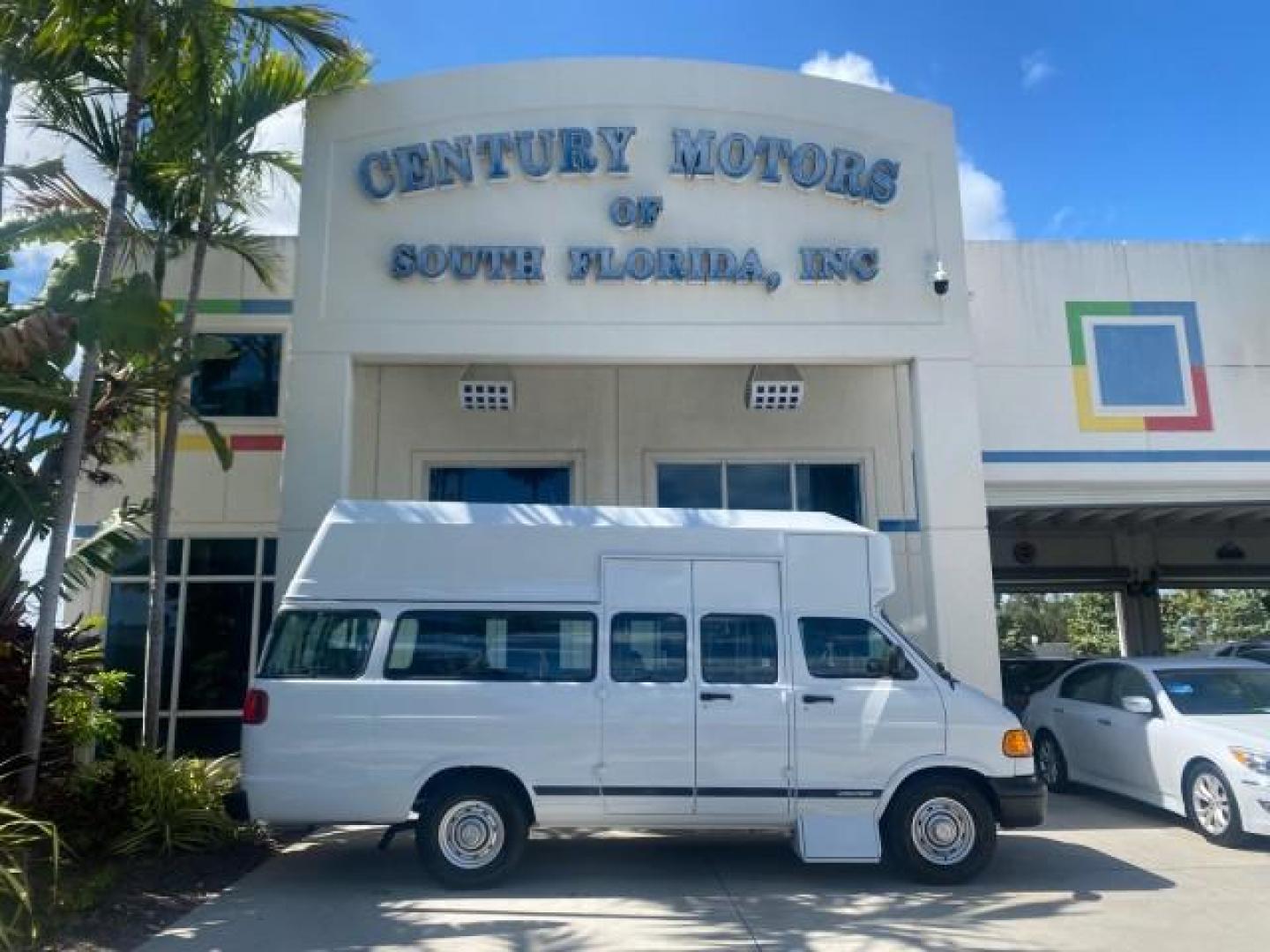 2002 Bright White /Dark Slate Gray Dodge Ram Van LOW MILES 61,263 HIGH TOP CONVERSION (2B7LB31Z42K) with an 5.9L MPI V8 Magnum Engine engine, Automatic transmission, located at 4701 North Dixie Hwy, Pompano Beach, FL, 33064, (954) 422-2889, 26.240938, -80.123474 - OUR WEBPAGE FLORIDACARS1.COM HAS OVER 100 PHOTOS AND FREE CARFAX LINK 2002 DODGE RAM VAN 3500 MAXI EXTENDED HIGH TOP 11 SEATER HANDICAP LIFT VIN: 2B7LB31Z42K117751 2 B 7 L B 3 1 Z 4 2 K 1 1 7 7 5 1 VAN 5.9L V8 F OHV 16V GASOLINE REAR WHEEL DRIVE Features ABS Brakes Air Conditioning AM/FM Stereo Auto - Photo#0