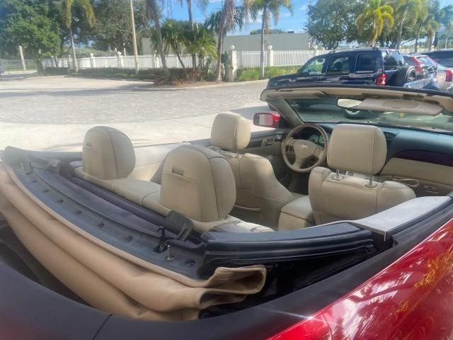 2005 Absolutely Red /Ivory Toyota Camry Solara SLE LOW MILES 63,889 (4T1FA38P85U) with an 3.3L DOHC SEFI VVT-i 24-Valve V6 Engine engine, Automatic transmission, located at 4701 North Dixie Hwy, Pompano Beach, FL, 33064, (954) 422-2889, 26.240938, -80.123474 - OUR WEBPAGE FLORIDACARS1.COM HAS OVER 100 PHOTOS AND FREE CARFAX LINK 2005 TOYOTA CAMRY SOLARA SLE V6 LOADED TOP OF THE LINE VIN: 4T1FA38P85U063157 4 T 1 F A 3 8 P 8 5 U 0 6 3 1 5 7 CONVERTIBLE 3.3L V6 F DOHC 24V GASOLINE FRONT WHEEL DRIVE Features ABS Brakes Air Conditioning Alloy Wheels AM/FM Ster - Photo#54