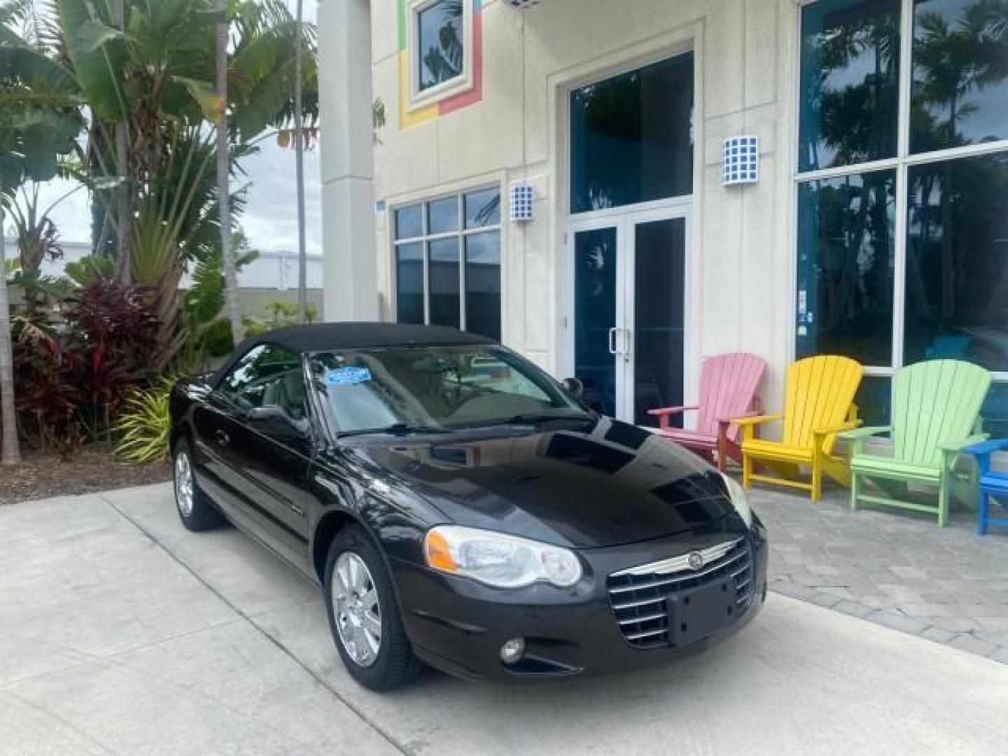 2004 Brilliant Black Crystal Prl /Dark Slate Gray Chrysler Sebring Limited LOW MILES 66,139 (1C3EL65R84N) with an 2.7L MPI DOHC 24-Valve V6 Engine engine, Automatic transmission, located at 4701 North Dixie Hwy, Pompano Beach, FL, 33064, (954) 422-2889, 26.240938, -80.123474 - OUR WEBPAGE FLORIDACARS1.COM HAS OVER 100 PHOTOS AND FREE CARFAX LINK 2004 CHRYSLER SEBRING LIMITED VIN: 1C3EL65R84N154413 1 C 3 E L 6 5 R 8 4 N 1 5 4 4 1 3 CONVERTIBLE 2.7L V6 F DOHC GASOLINE 28 MPG FRONT WHEEL DRIVE Features ABS Brakes Air Conditioning Alloy Wheels AM/FM Stereo Automatic Transmiss - Photo#1