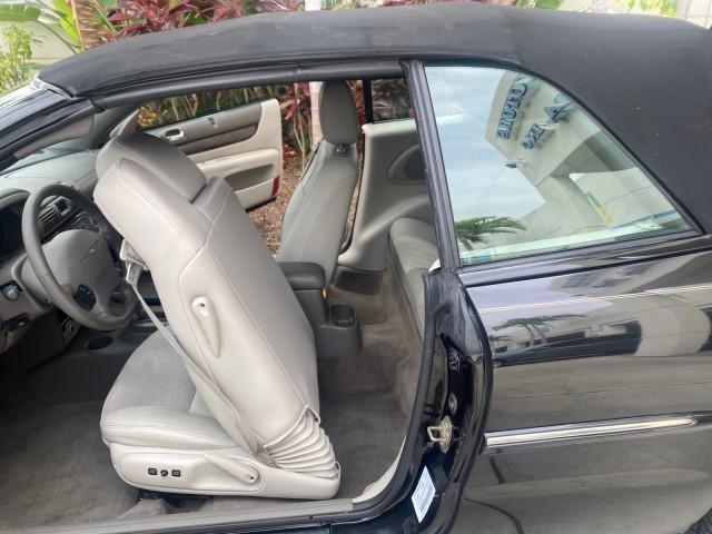 2004 Brilliant Black Crystal Prl /Dark Slate Gray Chrysler Sebring Limited LOW MILES 66,139 (1C3EL65R84N) with an 2.7L MPI DOHC 24-Valve V6 Engine engine, Automatic transmission, located at 4701 North Dixie Hwy, Pompano Beach, FL, 33064, (954) 422-2889, 26.240938, -80.123474 - OUR WEBPAGE FLORIDACARS1.COM HAS OVER 100 PHOTOS AND FREE CARFAX LINK 2004 CHRYSLER SEBRING LIMITED VIN: 1C3EL65R84N154413 1 C 3 E L 6 5 R 8 4 N 1 5 4 4 1 3 CONVERTIBLE 2.7L V6 F DOHC GASOLINE 28 MPG FRONT WHEEL DRIVE Features ABS Brakes Air Conditioning Alloy Wheels AM/FM Stereo Automatic Transmiss - Photo#13