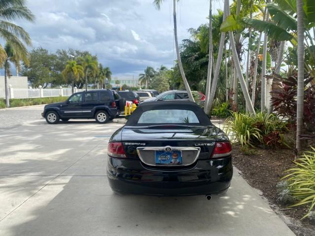 2004 Brilliant Black Crystal Prl /Dark Slate Gray Chrysler Sebring Limited LOW MILES 66,139 (1C3EL65R84N) with an 2.7L MPI DOHC 24-Valve V6 Engine engine, Automatic transmission, located at 4701 North Dixie Hwy, Pompano Beach, FL, 33064, (954) 422-2889, 26.240938, -80.123474 - OUR WEBPAGE FLORIDACARS1.COM HAS OVER 100 PHOTOS AND FREE CARFAX LINK 2004 CHRYSLER SEBRING LIMITED VIN: 1C3EL65R84N154413 1 C 3 E L 6 5 R 8 4 N 1 5 4 4 1 3 CONVERTIBLE 2.7L V6 F DOHC GASOLINE 28 MPG FRONT WHEEL DRIVE Features ABS Brakes Air Conditioning Alloy Wheels AM/FM Stereo Automatic Transmiss - Photo#43