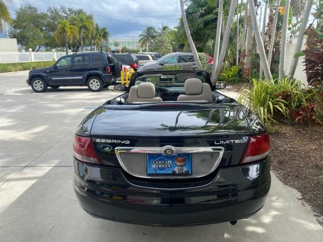 2004 Brilliant Black Crystal Prl /Dark Slate Gray Chrysler Sebring Limited LOW MILES 66,139 (1C3EL65R84N) with an 2.7L MPI DOHC 24-Valve V6 Engine engine, Automatic transmission, located at 4701 North Dixie Hwy, Pompano Beach, FL, 33064, (954) 422-2889, 26.240938, -80.123474 - OUR WEBPAGE FLORIDACARS1.COM HAS OVER 100 PHOTOS AND FREE CARFAX LINK 2004 CHRYSLER SEBRING LIMITED VIN: 1C3EL65R84N154413 1 C 3 E L 6 5 R 8 4 N 1 5 4 4 1 3 CONVERTIBLE 2.7L V6 F DOHC GASOLINE 28 MPG FRONT WHEEL DRIVE Features ABS Brakes Air Conditioning Alloy Wheels AM/FM Stereo Automatic Transmiss - Photo#46