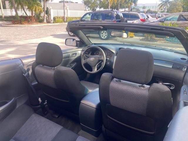 2006 Black /Dark Stone Toyota Camry Solara SE V6 CONV LOW MILES 57,572 (4T1FA38P16U) with an 3.3L DOHC SMPI 24-Valve V6 Engine engine, Automatic transmission, located at 4701 North Dixie Hwy, Pompano Beach, FL, 33064, (954) 422-2889, 26.240938, -80.123474 - OUR WEBPAGE FLORIDACARS1.COM HAS OVER 100 PHOTOS AND FREE CARFAX LINK 2006 TOYOTA CAMRY SOLARA SE V6 VIN: 4T1FA38P16U086295 4 T 1 F A 3 8 P 1 6 U 0 8 6 2 9 5 CONVERTIBLE 3.3L V6 F DOHC 24V GASOLINE 29 MPG FRONT WHEEL DRIVE Features ABS Brakes Air Conditioning Alloy Wheels AM/FM Stereo Automatic Tran - Photo#45