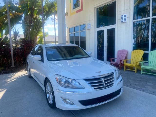2012 White Satin Pearl /Saddle Hyundai Genesis 4.6L V8 LOW MILES PEARL WHITE (KMHGC4DF6CU) with an 4.6L DOHC MPI 32-Valve V8 Engine engine, Automatic transmission, located at 4701 North Dixie Hwy, Pompano Beach, FL, 33064, (954) 422-2889, 26.240938, -80.123474 - OUR WEBPAGE FLORIDACARS1.COM HAS OVER 100 PHOTOS AND FREE CARFAX LINK 2012 HYUNDAI GENESIS 4.6L V8 THIS CAR IS LOADED WITH EVERY OPTION POSSIBLE NEW $44,500 VIN: KMHGC4DF6CU166625 K M H G C 4 D F 6 C U 1 6 6 6 2 5 SEDAN 4 DR 4.6L V8 F DOHC 32V GASOLINE 25 MPG REAR WHEEL DRIVE Features A/C Seat(s) AB - Photo#1