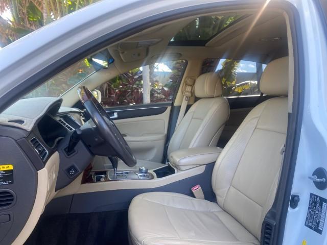 2012 White Satin Pearl /Saddle Hyundai Genesis 4.6L V8 LOW MILES PEARL WHITE (KMHGC4DF6CU) with an 4.6L DOHC MPI 32-Valve V8 Engine engine, Automatic transmission, located at 4701 North Dixie Hwy, Pompano Beach, FL, 33064, (954) 422-2889, 26.240938, -80.123474 - OUR WEBPAGE FLORIDACARS1.COM HAS OVER 100 PHOTOS AND FREE CARFAX LINK 2012 HYUNDAI GENESIS 4.6L V8 THIS CAR IS LOADED WITH EVERY OPTION POSSIBLE NEW $44,500 VIN: KMHGC4DF6CU166625 K M H G C 4 D F 6 C U 1 6 6 6 2 5 SEDAN 4 DR 4.6L V8 F DOHC 32V GASOLINE 25 MPG REAR WHEEL DRIVE Features A/C Seat(s) AB - Photo#43