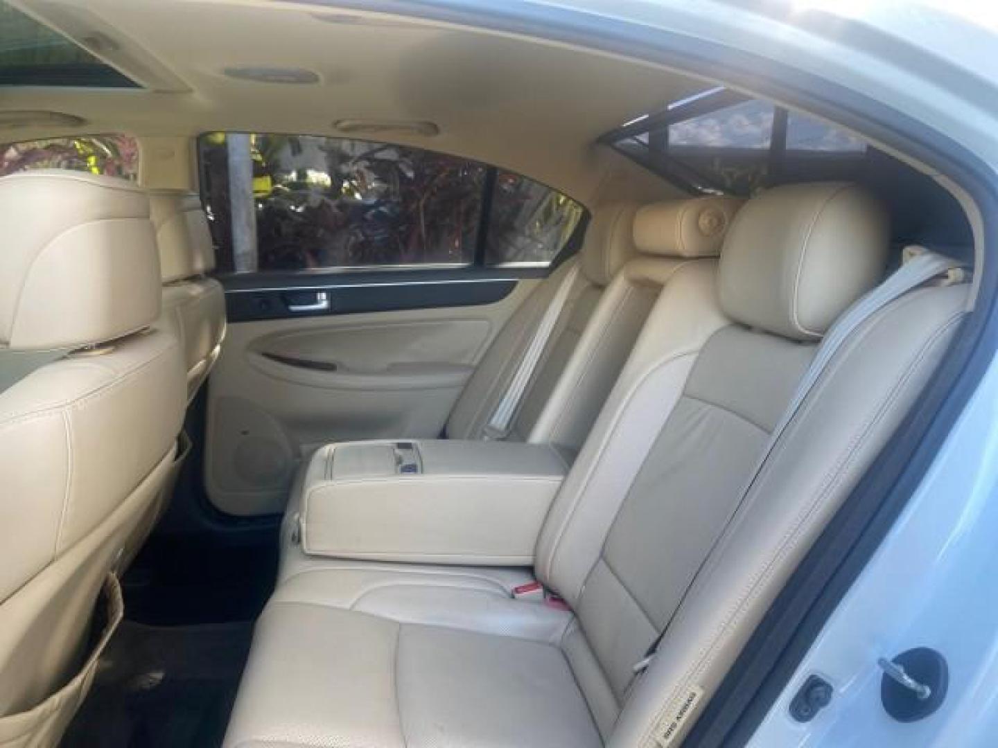 2012 White Satin Pearl /Saddle Hyundai Genesis 4.6L V8 LOW MILES PEARL WHITE (KMHGC4DF6CU) with an 4.6L DOHC MPI 32-Valve V8 Engine engine, Automatic transmission, located at 4701 North Dixie Hwy, Pompano Beach, FL, 33064, (954) 422-2889, 26.240938, -80.123474 - OUR WEBPAGE FLORIDACARS1.COM HAS OVER 100 PHOTOS AND FREE CARFAX LINK 2012 HYUNDAI GENESIS 4.6L V8 THIS CAR IS LOADED WITH EVERY OPTION POSSIBLE NEW $44,500 VIN: KMHGC4DF6CU166625 K M H G C 4 D F 6 C U 1 6 6 6 2 5 SEDAN 4 DR 4.6L V8 F DOHC 32V GASOLINE 25 MPG REAR WHEEL DRIVE Features A/C Seat(s) AB - Photo#78