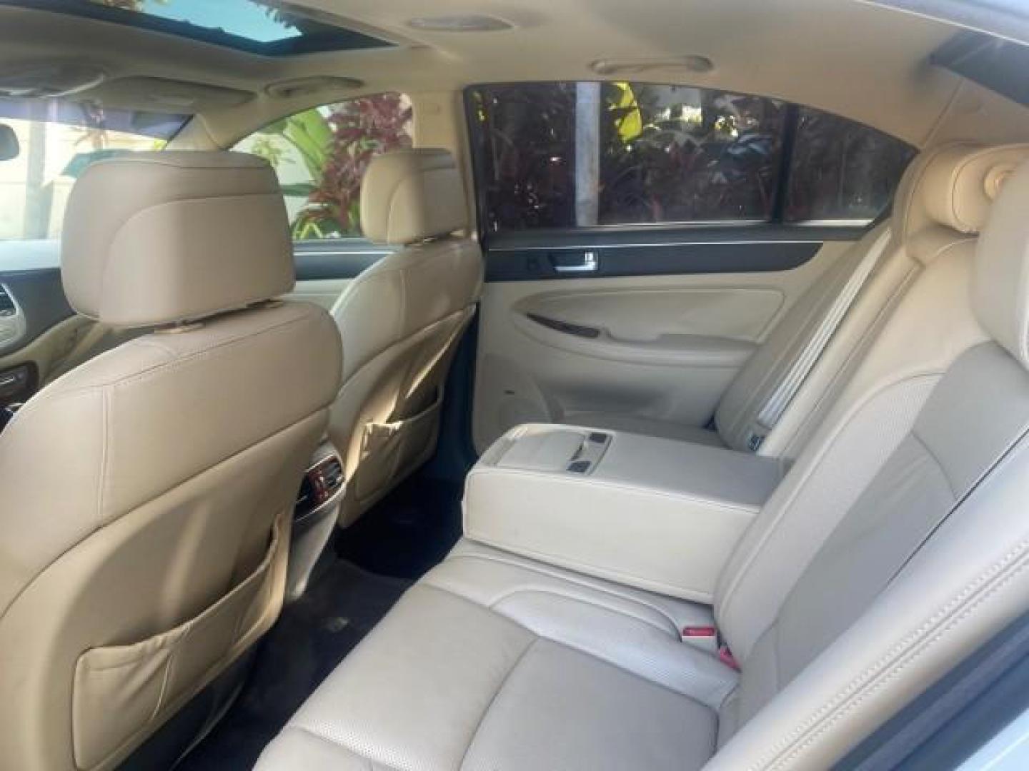 2012 White Satin Pearl /Saddle Hyundai Genesis 4.6L V8 LOW MILES PEARL WHITE (KMHGC4DF6CU) with an 4.6L DOHC MPI 32-Valve V8 Engine engine, Automatic transmission, located at 4701 North Dixie Hwy, Pompano Beach, FL, 33064, (954) 422-2889, 26.240938, -80.123474 - OUR WEBPAGE FLORIDACARS1.COM HAS OVER 100 PHOTOS AND FREE CARFAX LINK 2012 HYUNDAI GENESIS 4.6L V8 THIS CAR IS LOADED WITH EVERY OPTION POSSIBLE NEW $44,500 VIN: KMHGC4DF6CU166625 K M H G C 4 D F 6 C U 1 6 6 6 2 5 SEDAN 4 DR 4.6L V8 F DOHC 32V GASOLINE 25 MPG REAR WHEEL DRIVE Features A/C Seat(s) AB - Photo#80