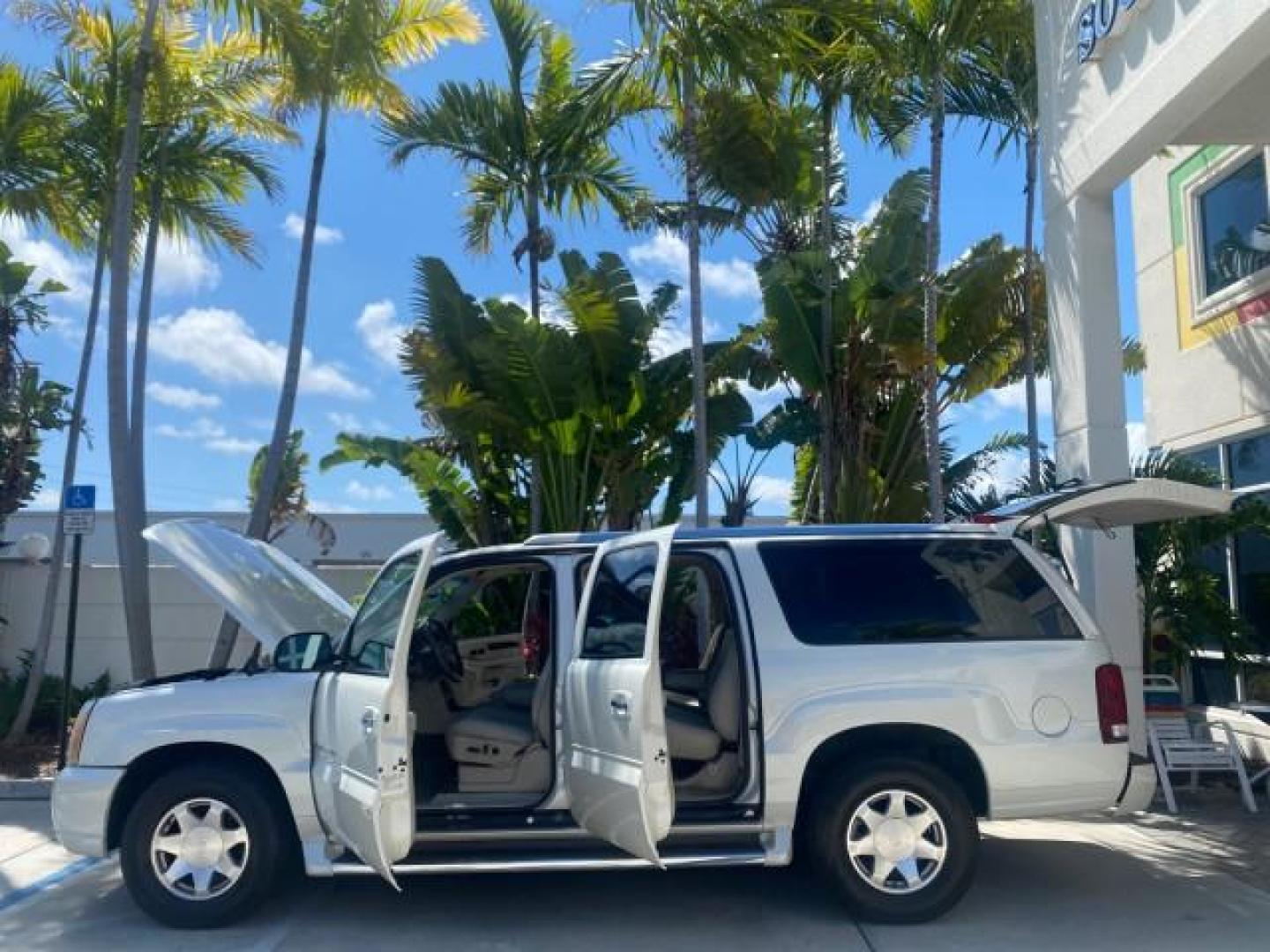 2003 White Diamond /Pewter Cadillac Escalade ESV SUV PEARL WHITE 4WD/AWD (3GYFK66N23G) with an 6.0L Vortec 6000 High-Output V8 SFI Engine engine, Automatic transmission, located at 4701 North Dixie Hwy, Pompano Beach, FL, 33064, (954) 422-2889, 26.240938, -80.123474 - OUR WEBPAGE FLORIDACARS1.COM HAS OVER 100 PHOTOS AND FREE CARFAX LINK 2003 CADILLAC ESCALADE ESV VIN: 3GYFK66N23G235178 3 G Y F K 6 6 N 2 3 G 2 3 5 1 7 8 4 DOOR WAGON/SPORT UTILITY 6.0L V8 F GASOLINE 17 MPG ALL WHEEL DRIVE Features 4WD/AWD ABS Brakes Air Conditioning Alloy Wheels AM/FM Stereo Automa - Photo#8