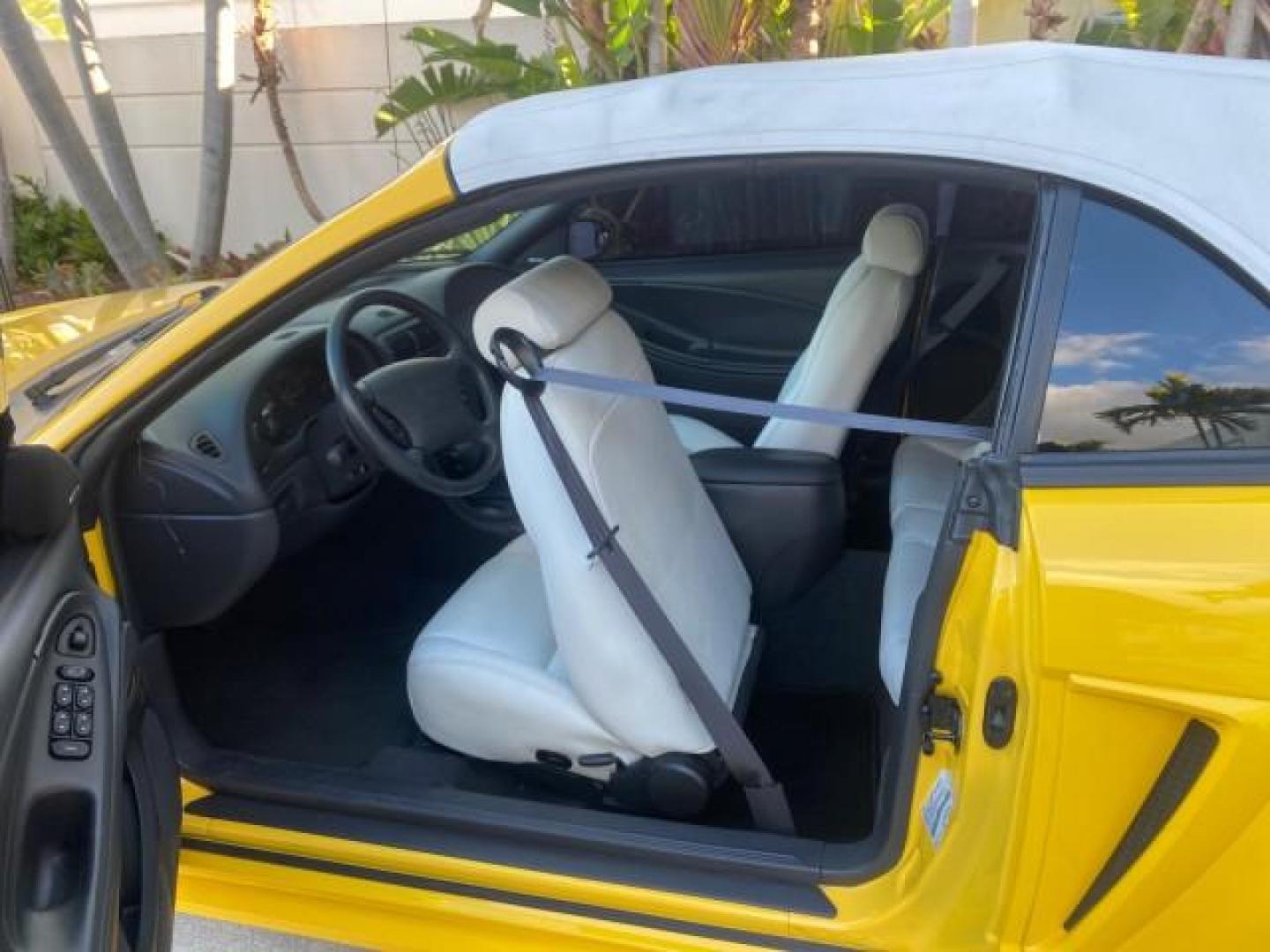 1999 Chrome Yellow /Oxford White Ford Mustang GT LOW MILES 8,145 1 OWNER FL CONV (1FAFP45X3XF) with an 4.6L SOHC SMPI V8 Engine engine, Automatic transmission, located at 4701 North Dixie Hwy, Pompano Beach, FL, 33064, (954) 422-2889, 26.240938, -80.123474 - OUR WEBPAGE FLORIDACARS1.COM HAS OVER 100 PHOTOS AND FREE CARFAX LINK 1999 FORD MUSTANG GT 1 OWNER VIN: 1FAFP45X3XF127745 1 F A F P 4 5 X 3 X F 1 2 7 7 4 5 CONVERTIBLE 4.6L V8 F SOHC 16V GASOLINE 24 MPG REAR WHEEL DRIVE Features ABS Brakes Air Conditioning Alloy Wheels AM/FM Stereo Automatic Transmi - Photo#13