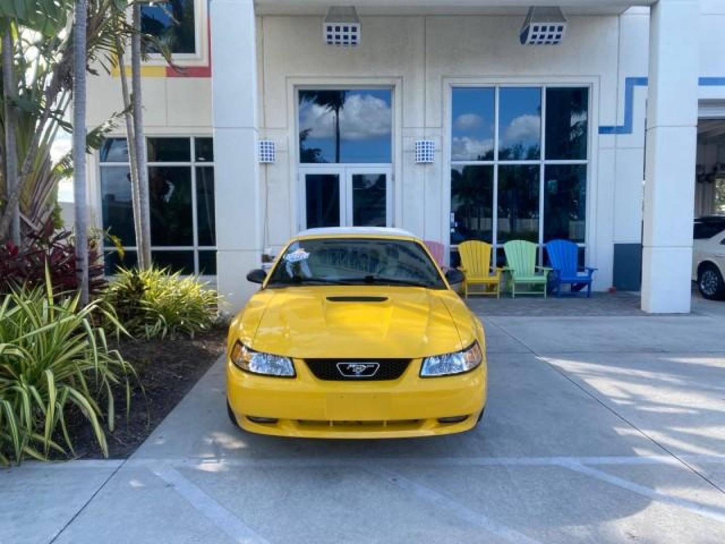 1999 Chrome Yellow /Oxford White Ford Mustang GT LOW MILES 8,145 1 OWNER FL CONV (1FAFP45X3XF) with an 4.6L SOHC SMPI V8 Engine engine, Automatic transmission, located at 4701 North Dixie Hwy, Pompano Beach, FL, 33064, (954) 422-2889, 26.240938, -80.123474 - OUR WEBPAGE FLORIDACARS1.COM HAS OVER 100 PHOTOS AND FREE CARFAX LINK 1999 FORD MUSTANG GT 1 OWNER VIN: 1FAFP45X3XF127745 1 F A F P 4 5 X 3 X F 1 2 7 7 4 5 CONVERTIBLE 4.6L V8 F SOHC 16V GASOLINE 24 MPG REAR WHEEL DRIVE Features ABS Brakes Air Conditioning Alloy Wheels AM/FM Stereo Automatic Transmi - Photo#26