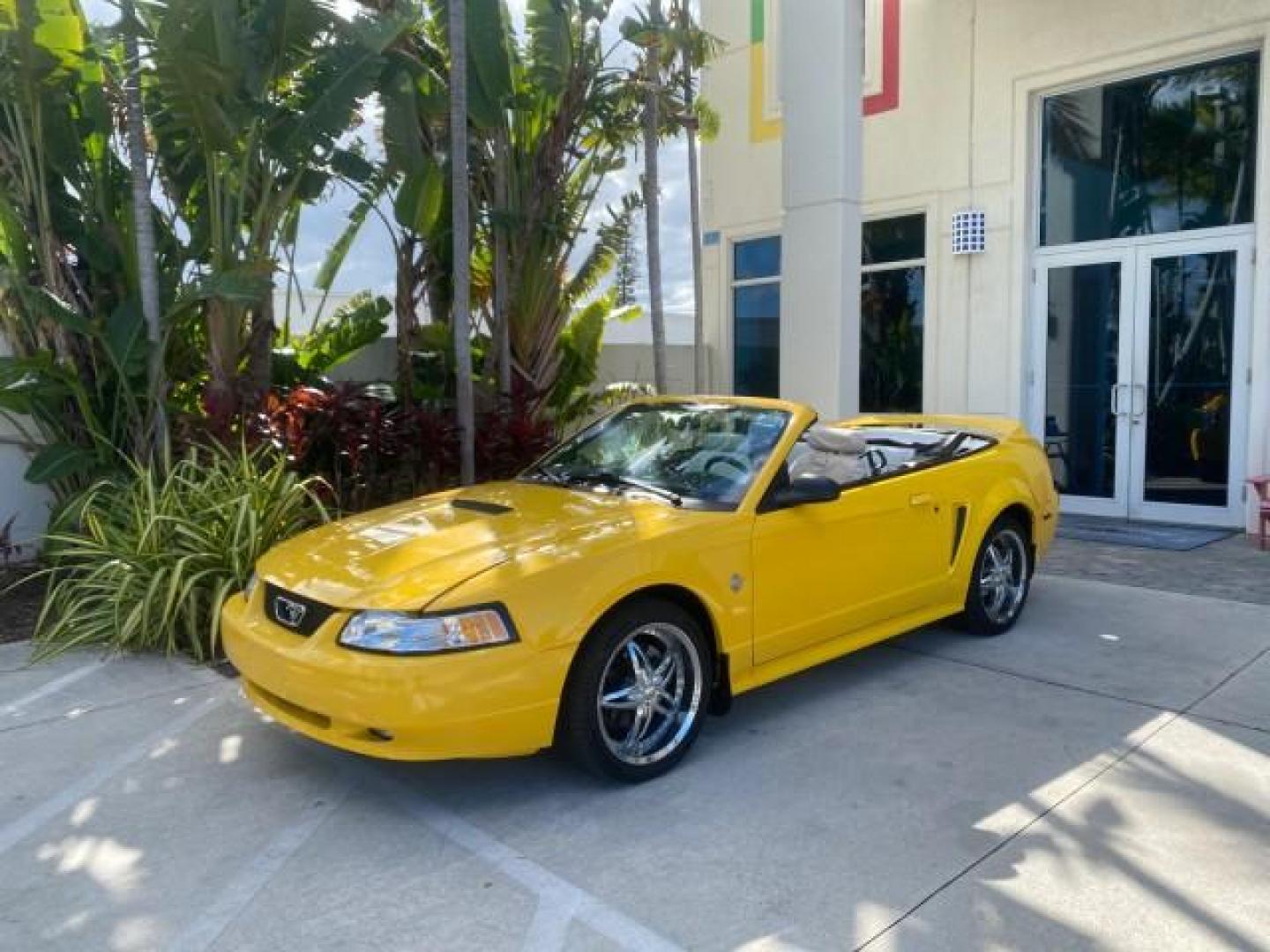 1999 Chrome Yellow /Oxford White Ford Mustang GT LOW MILES 8,145 1 OWNER FL CONV (1FAFP45X3XF) with an 4.6L SOHC SMPI V8 Engine engine, Automatic transmission, located at 4701 North Dixie Hwy, Pompano Beach, FL, 33064, (954) 422-2889, 26.240938, -80.123474 - OUR WEBPAGE FLORIDACARS1.COM HAS OVER 100 PHOTOS AND FREE CARFAX LINK 1999 FORD MUSTANG GT 1 OWNER VIN: 1FAFP45X3XF127745 1 F A F P 4 5 X 3 X F 1 2 7 7 4 5 CONVERTIBLE 4.6L V8 F SOHC 16V GASOLINE 24 MPG REAR WHEEL DRIVE Features ABS Brakes Air Conditioning Alloy Wheels AM/FM Stereo Automatic Transmi - Photo#31