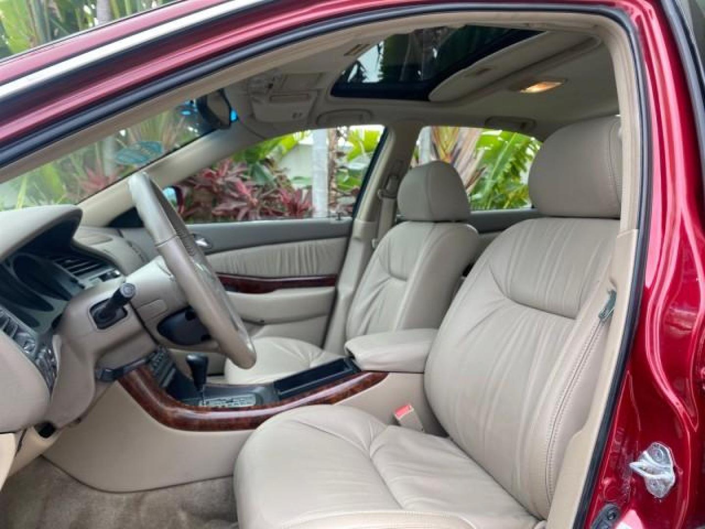 2002 Firepepper Red Pearl /Parchment Acura TL 3.2 LOW MILES 36,004 (19UUA566X2A) with an 3.2L SOHC PGM-FI 24-Valve V6 Engine engine, Automatic transmission, located at 4701 North Dixie Hwy, Pompano Beach, FL, 33064, (954) 422-2889, 26.240938, -80.123474 - OUR WEBPAGE FLORIDACARS1.COM HAS OVER 100 PHOTOS AND FREE CARFAX LINK 2002 ACURA TL 3.2 THIS IS THE LOWEST MILE ONE IN THE COUNTRY LOOKS ALL ORIGINAL PAINT ORIGINAL PRICE $28,880 VIN: 19UUA566X2A037479 1 9 U U A 5 6 6 X 2 A 0 3 7 4 7 9 SEDAN 4 DR 3.2L V6 F SOHC 24V GASOLINE 29 MPG FRONT WHEEL DRIVE - Photo#42